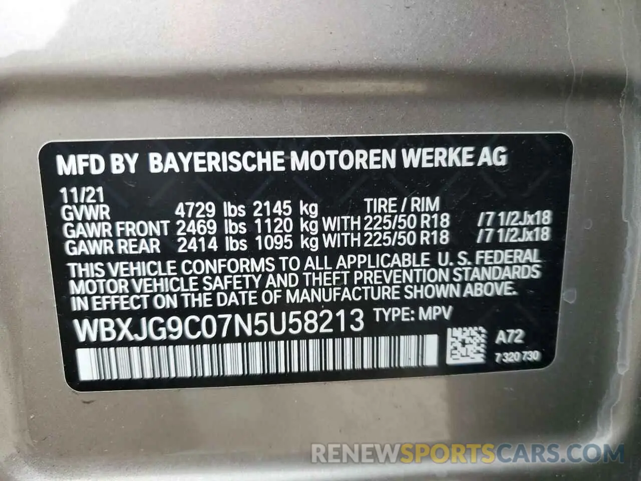 13 Photograph of a damaged car WBXJG9C07N5U58213 BMW X1 2022