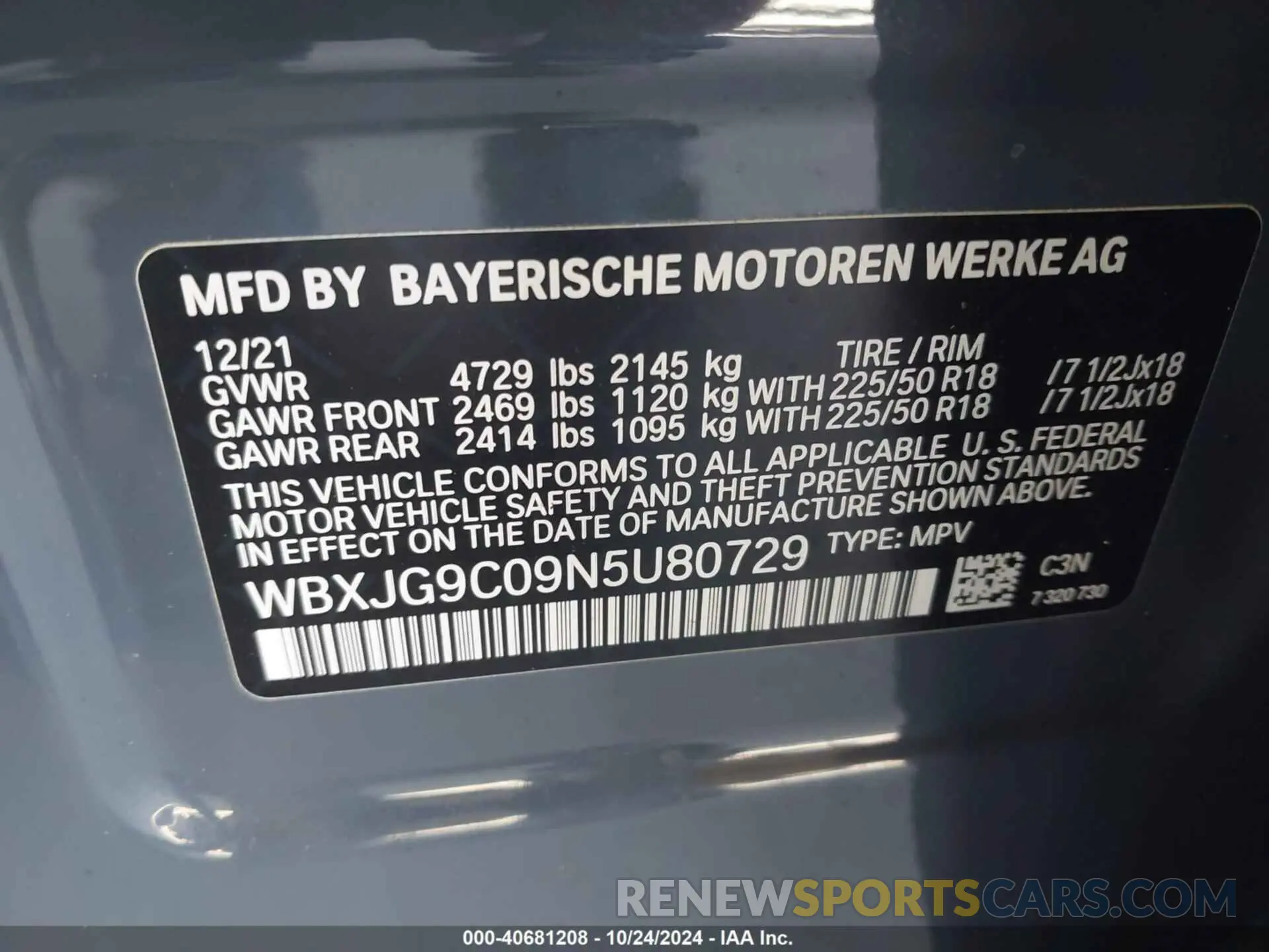 9 Photograph of a damaged car WBXJG9C09N5U80729 BMW X1 2022