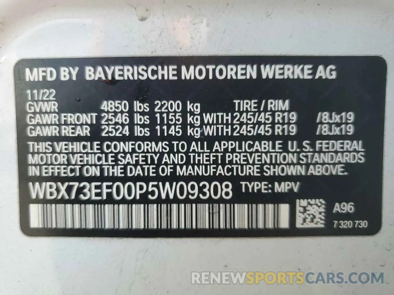 14 Photograph of a damaged car WBX73EF00P5W09308 BMW X1 2023