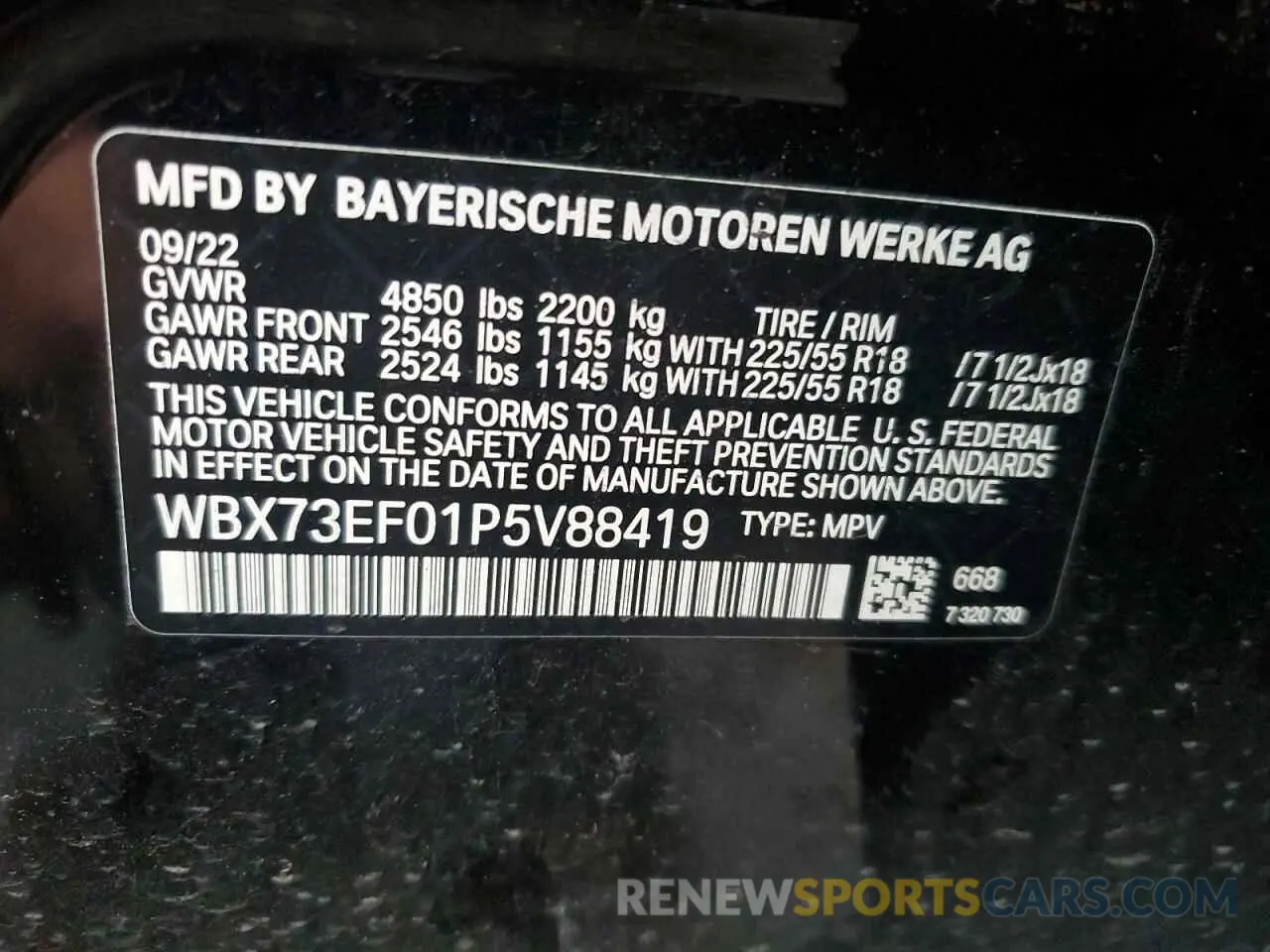 14 Photograph of a damaged car WBX73EF01P5V88419 BMW X1 2023