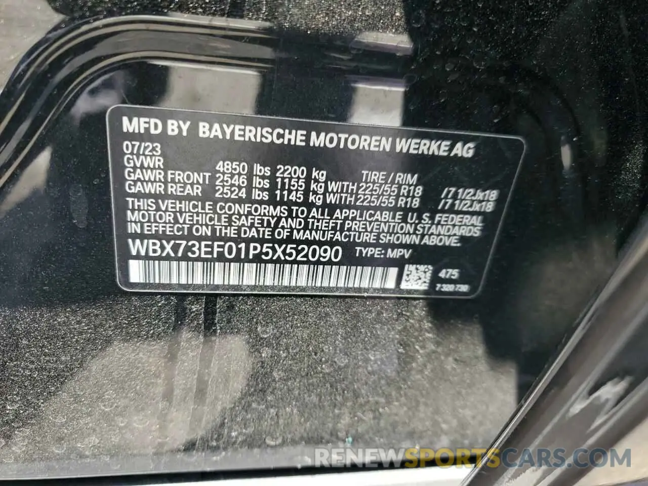 13 Photograph of a damaged car WBX73EF01P5X52090 BMW X1 2023