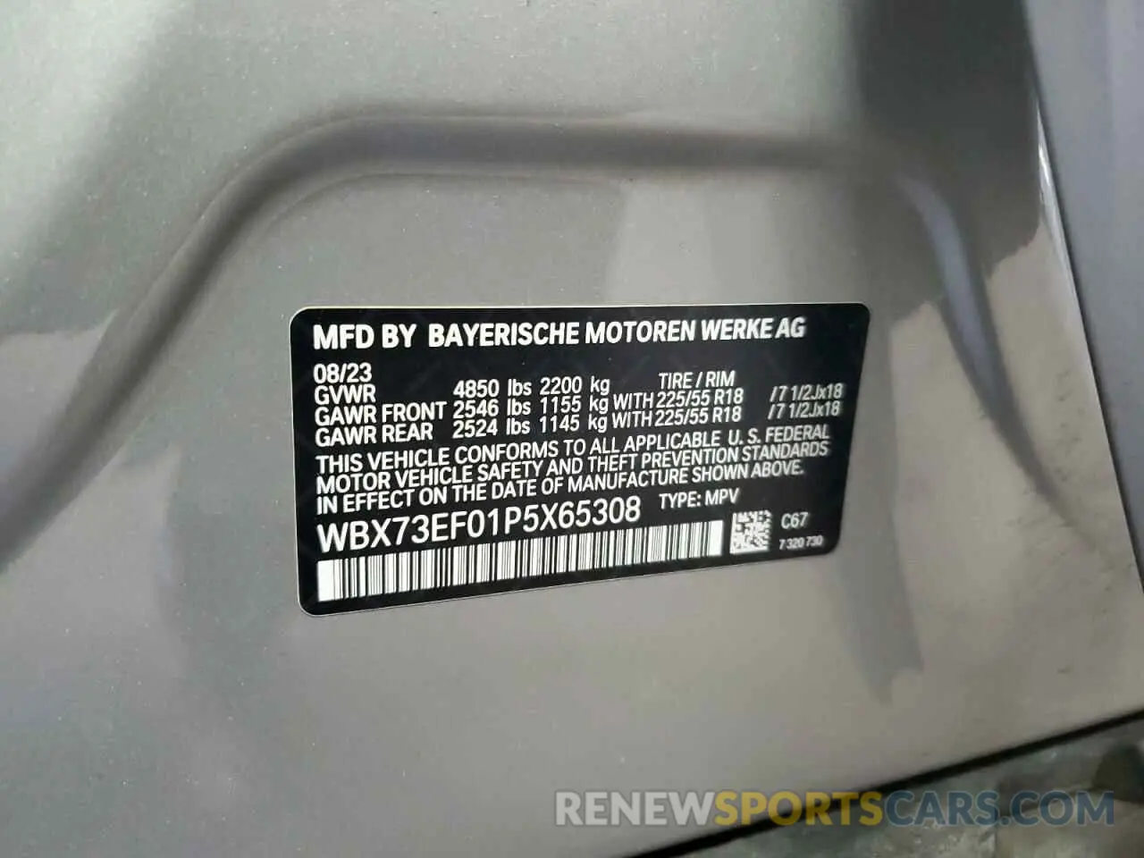 12 Photograph of a damaged car WBX73EF01P5X65308 BMW X1 2023