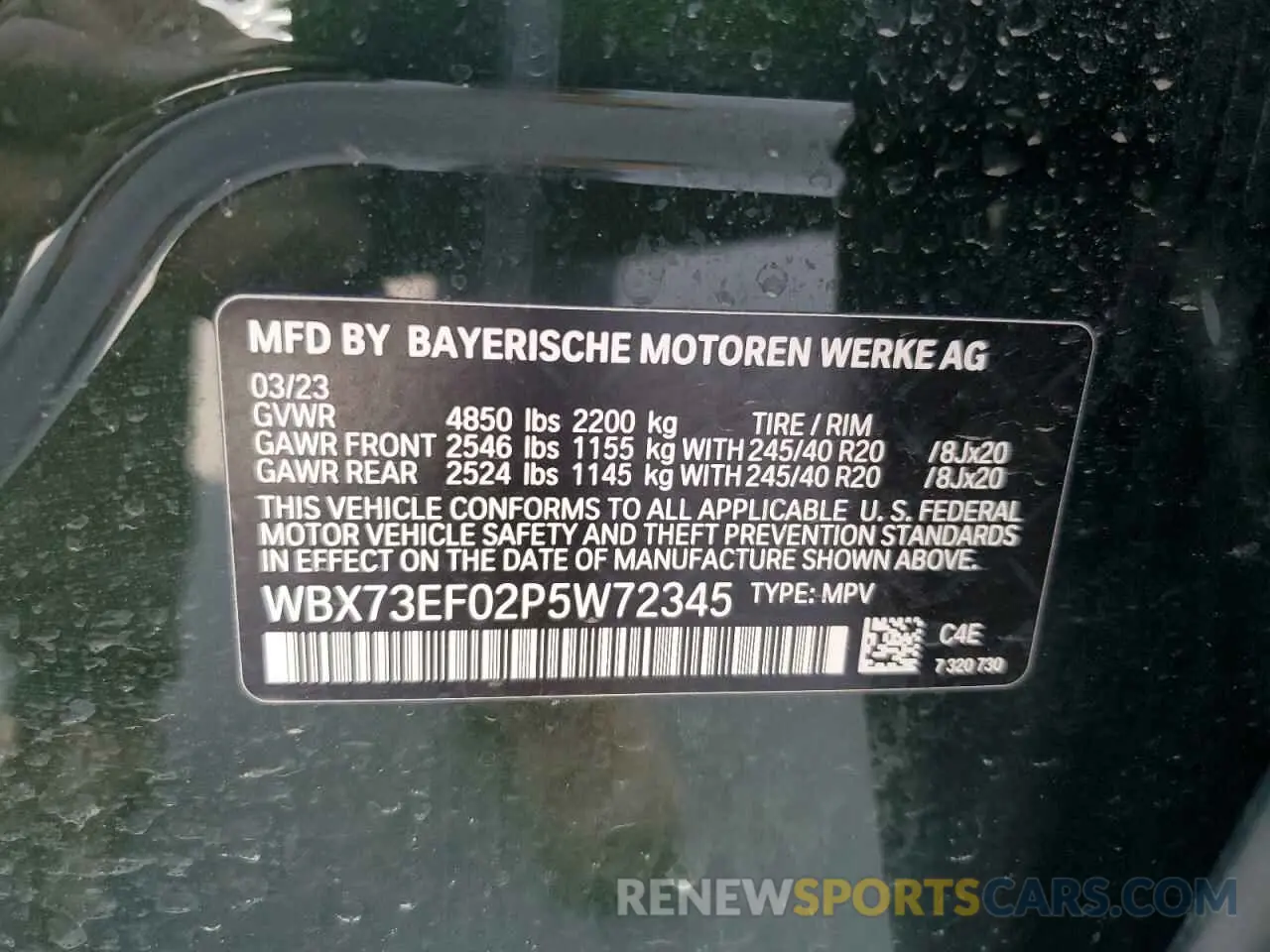 14 Photograph of a damaged car WBX73EF02P5W72345 BMW X1 2023