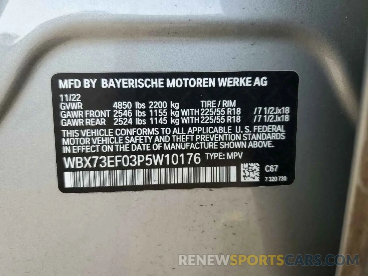 13 Photograph of a damaged car WBX73EF03P5W10176 BMW X1 2023