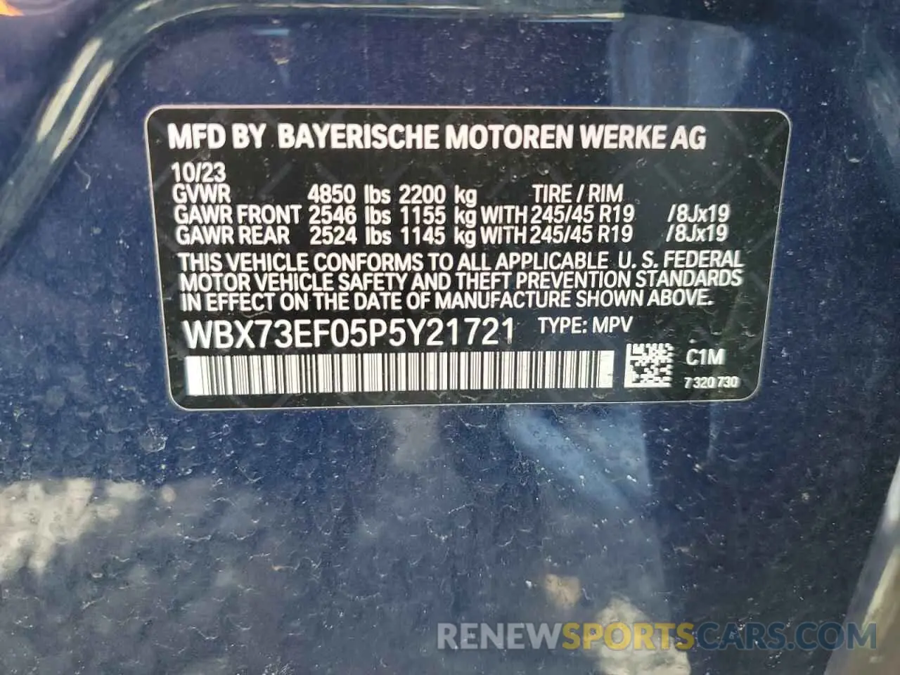 14 Photograph of a damaged car WBX73EF05P5Y21721 BMW X1 2023