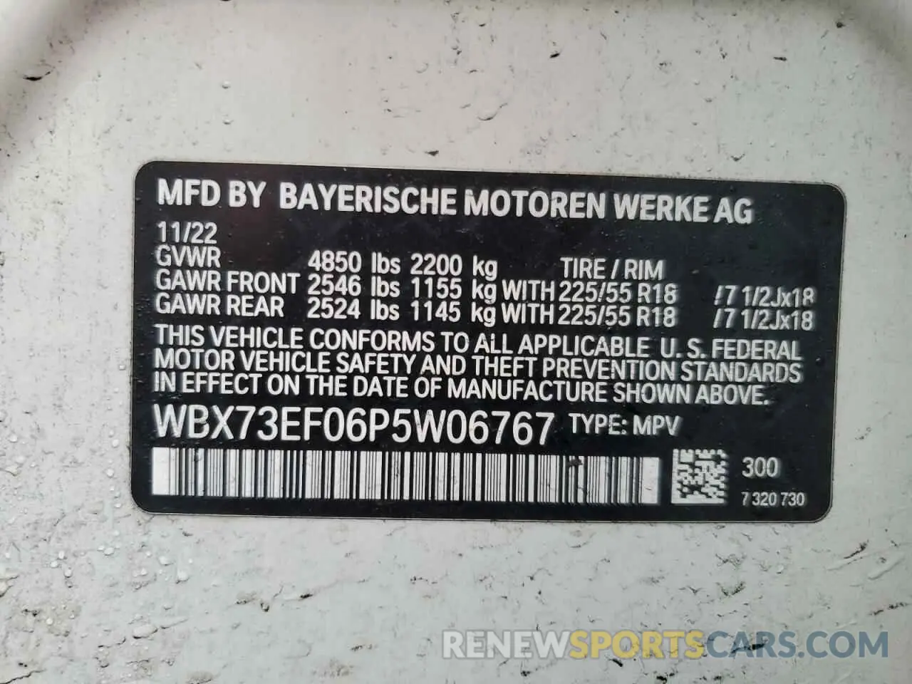 15 Photograph of a damaged car WBX73EF06P5W06767 BMW X1 2023