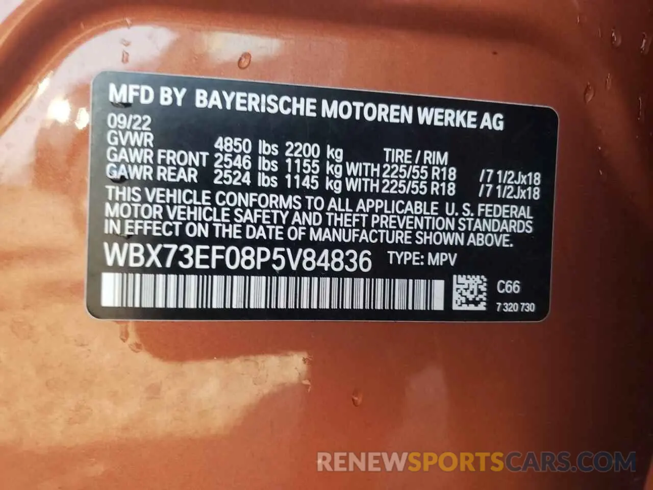 12 Photograph of a damaged car WBX73EF08P5V84836 BMW X1 2023
