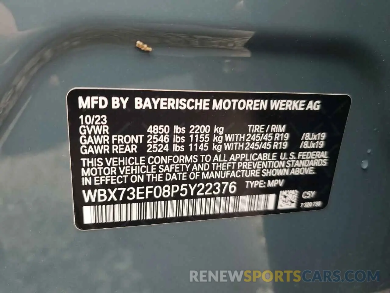 13 Photograph of a damaged car WBX73EF08P5Y22376 BMW X1 2023
