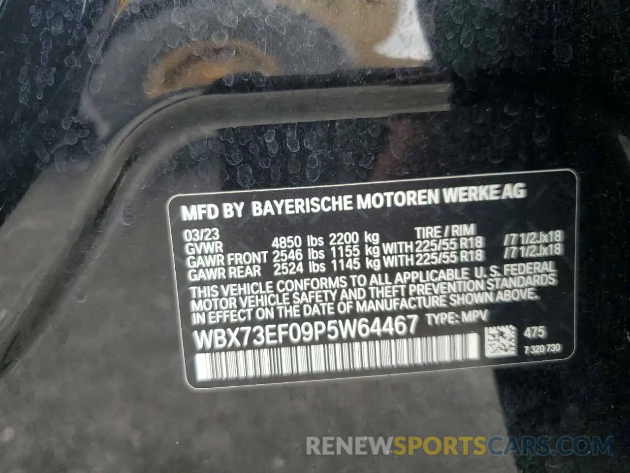 13 Photograph of a damaged car WBX73EF09P5W64467 BMW X1 2023