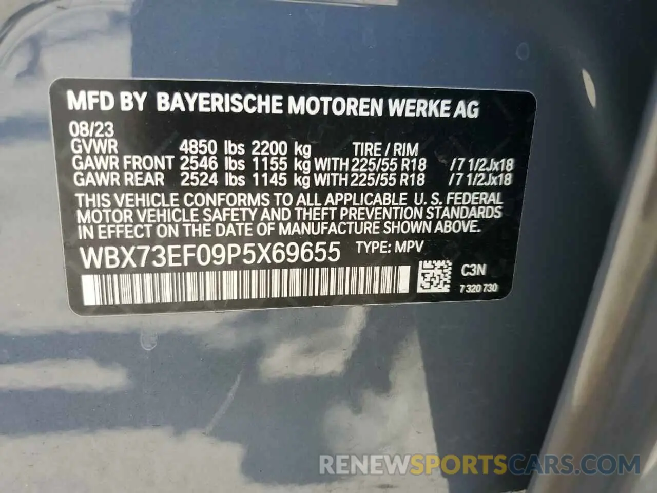 14 Photograph of a damaged car WBX73EF09P5X69655 BMW X1 2023