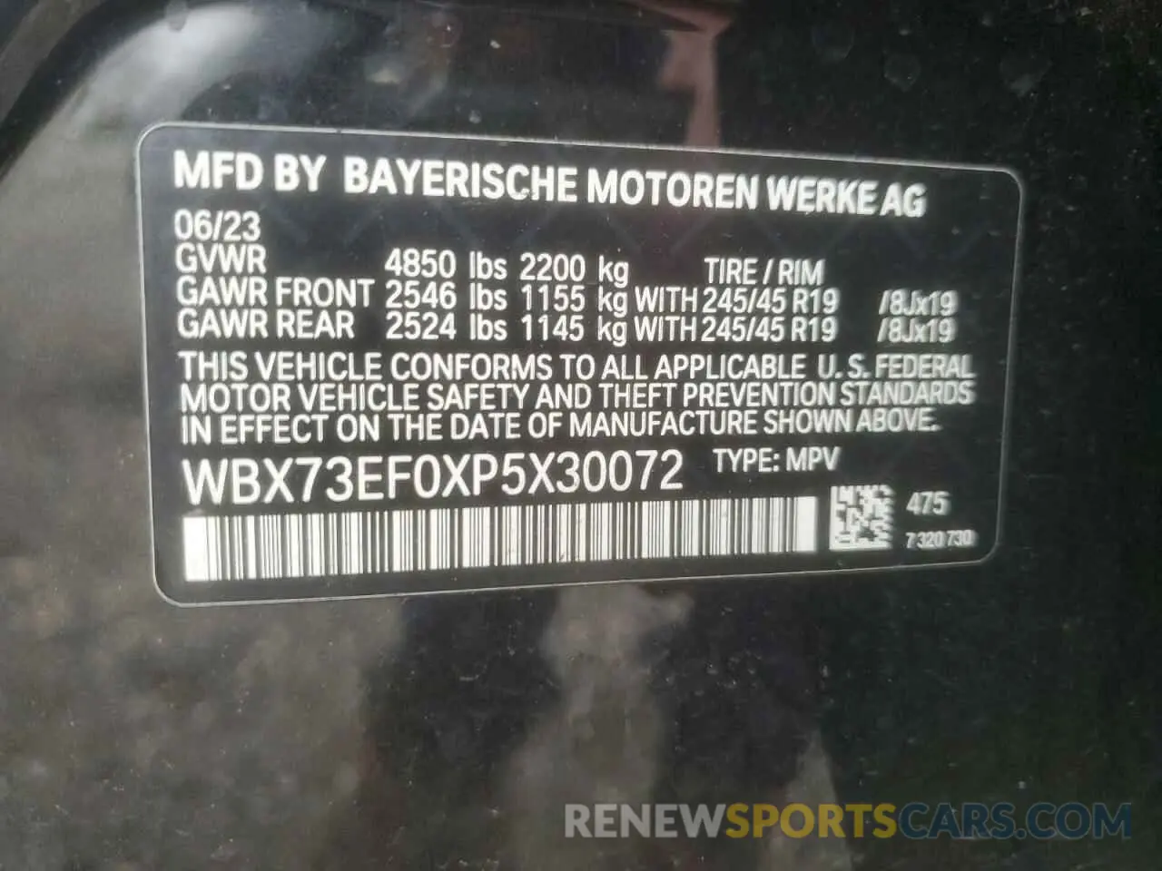 13 Photograph of a damaged car WBX73EF0XP5X30072 BMW X1 2023
