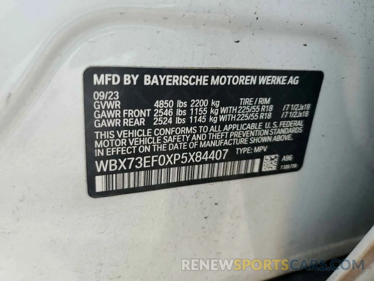 13 Photograph of a damaged car WBX73EF0XP5X84407 BMW X1 2023