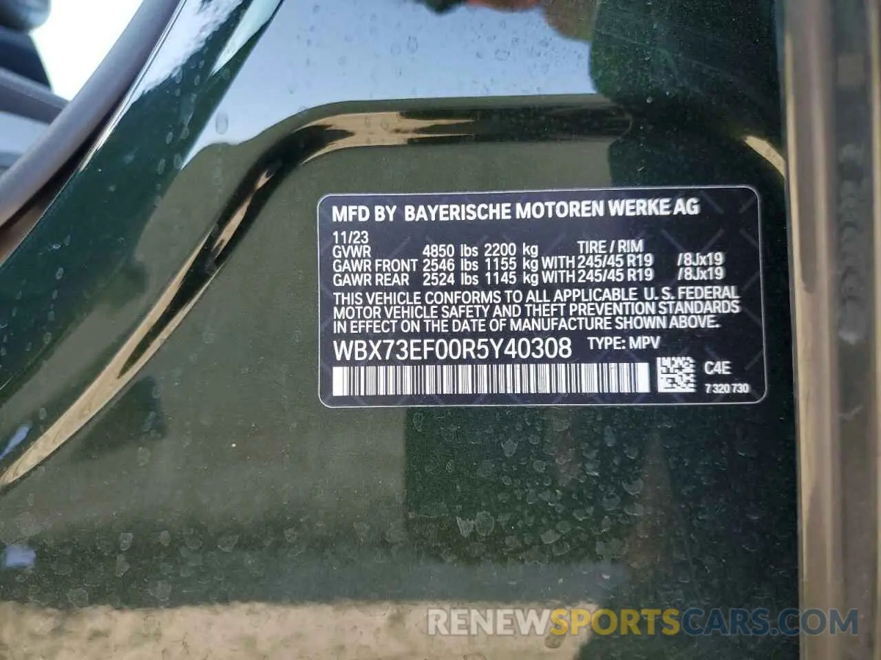 14 Photograph of a damaged car WBX73EF00R5Y40308 BMW X1 2024