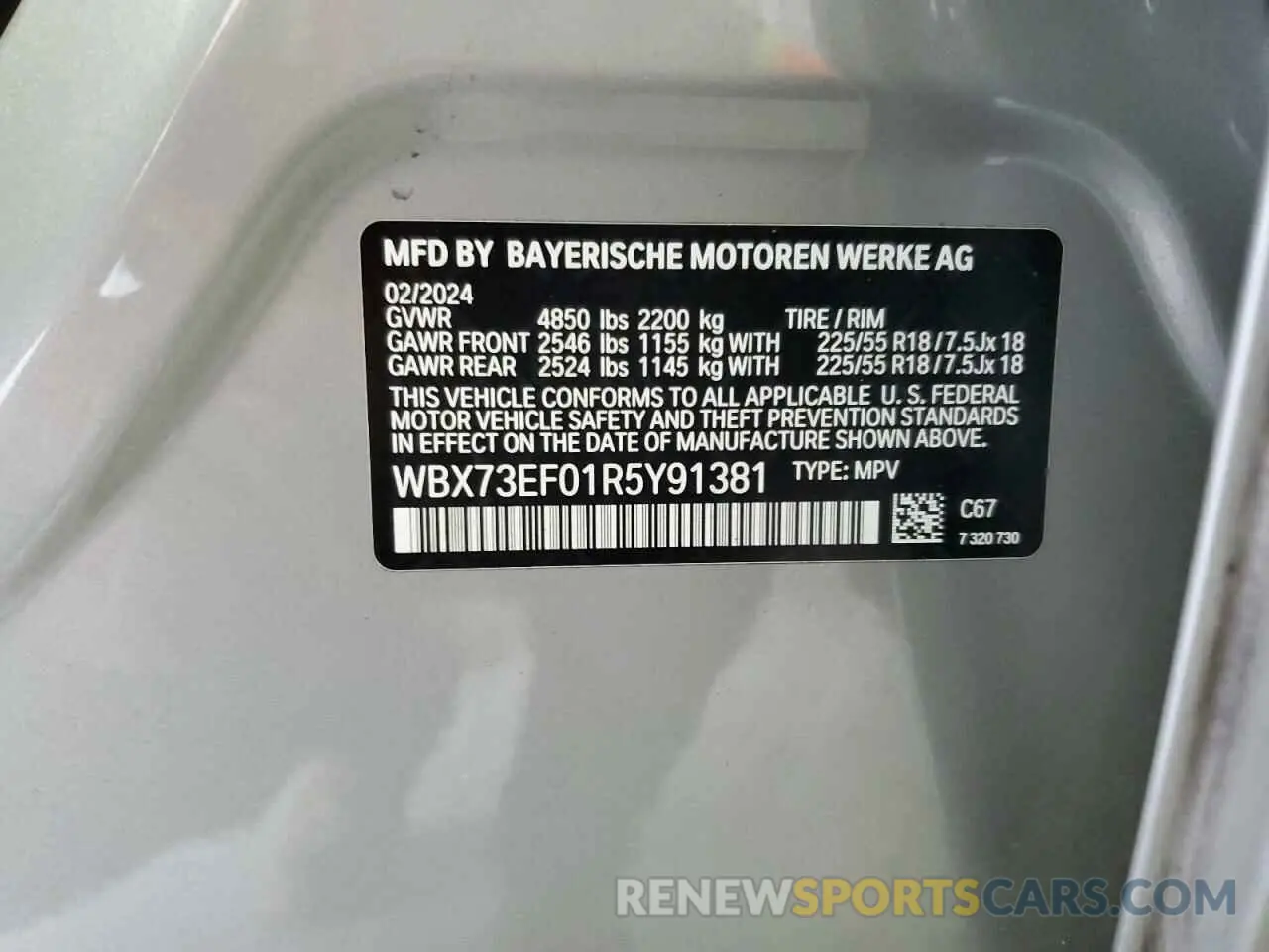 14 Photograph of a damaged car WBX73EF01R5Y91381 BMW X1 2024
