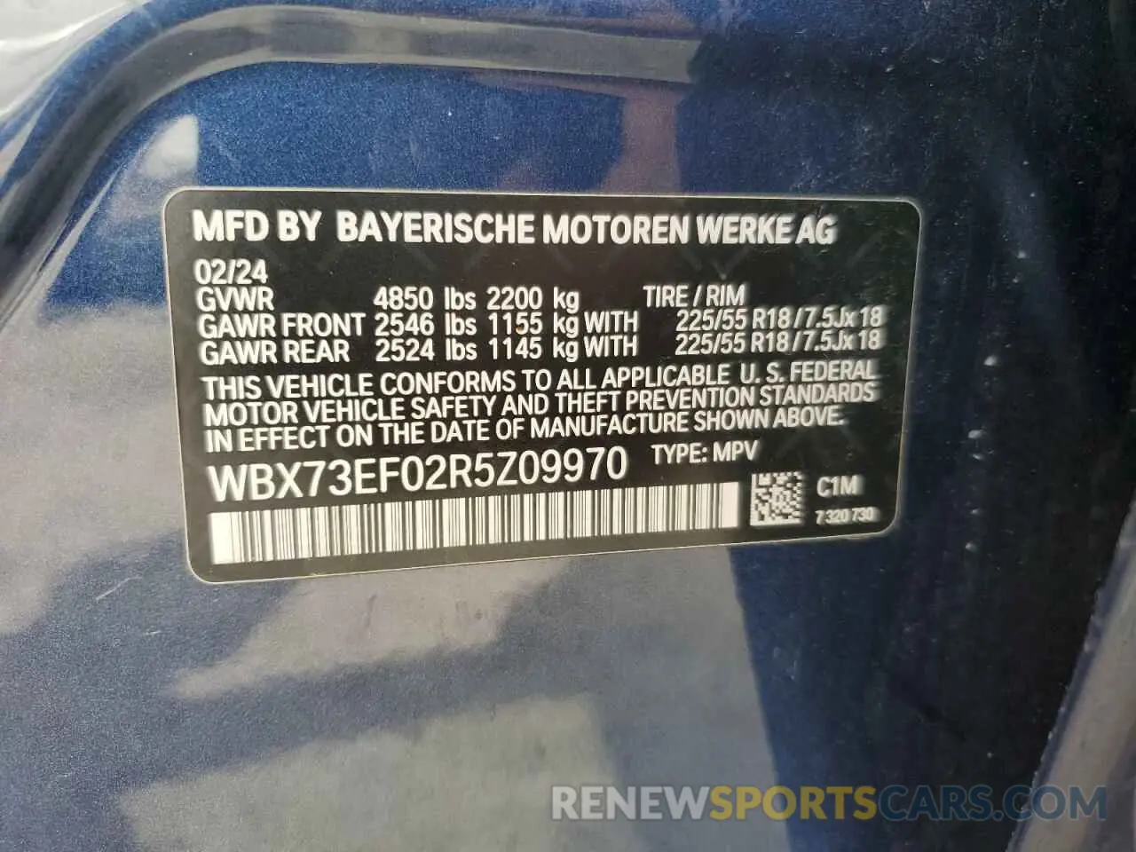 14 Photograph of a damaged car WBX73EF02R5Z09970 BMW X1 2024