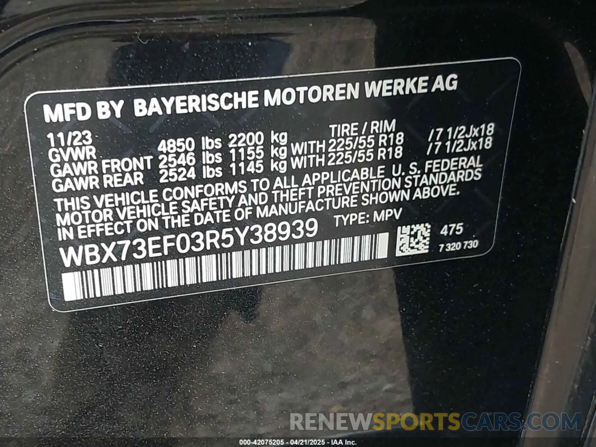 9 Photograph of a damaged car WBX73EF03R5Y38939 BMW X1 2024