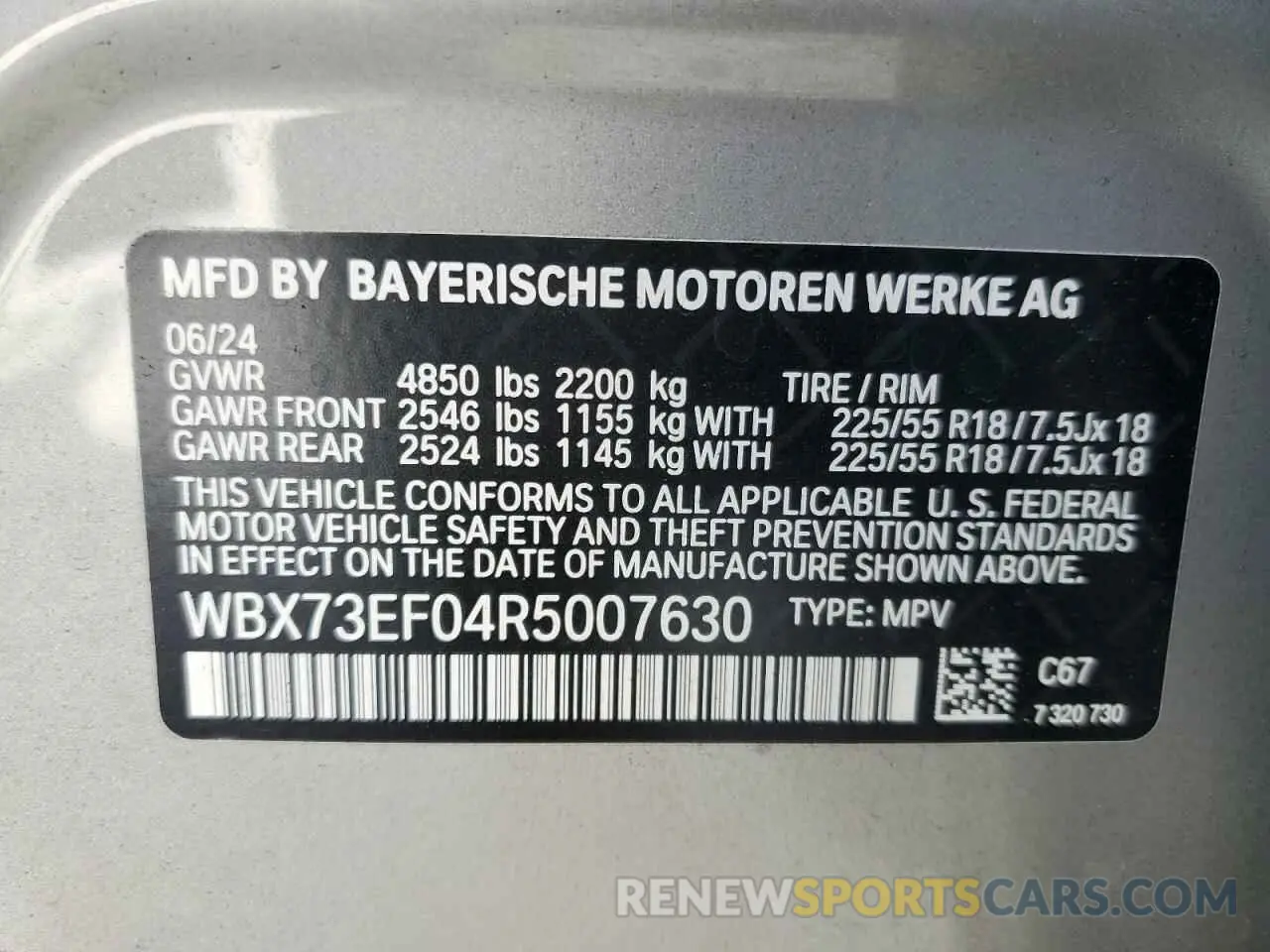 13 Photograph of a damaged car WBX73EF04R5007630 BMW X1 2024
