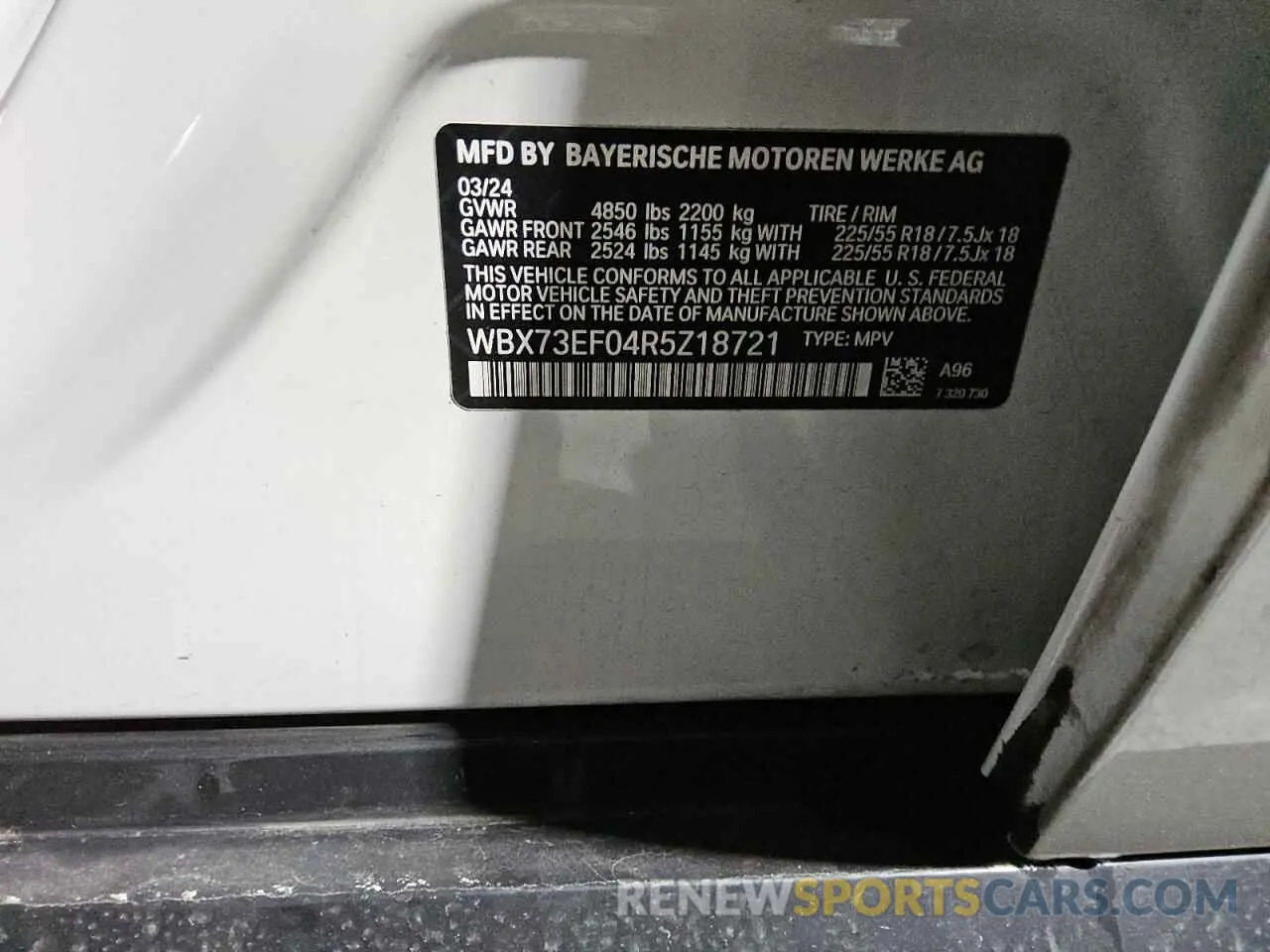 13 Photograph of a damaged car WBX73EF04R5Z18721 BMW X1 2024