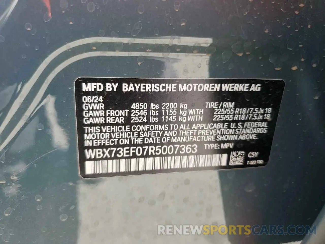 13 Photograph of a damaged car WBX73EF07R5007363 BMW X1 2024