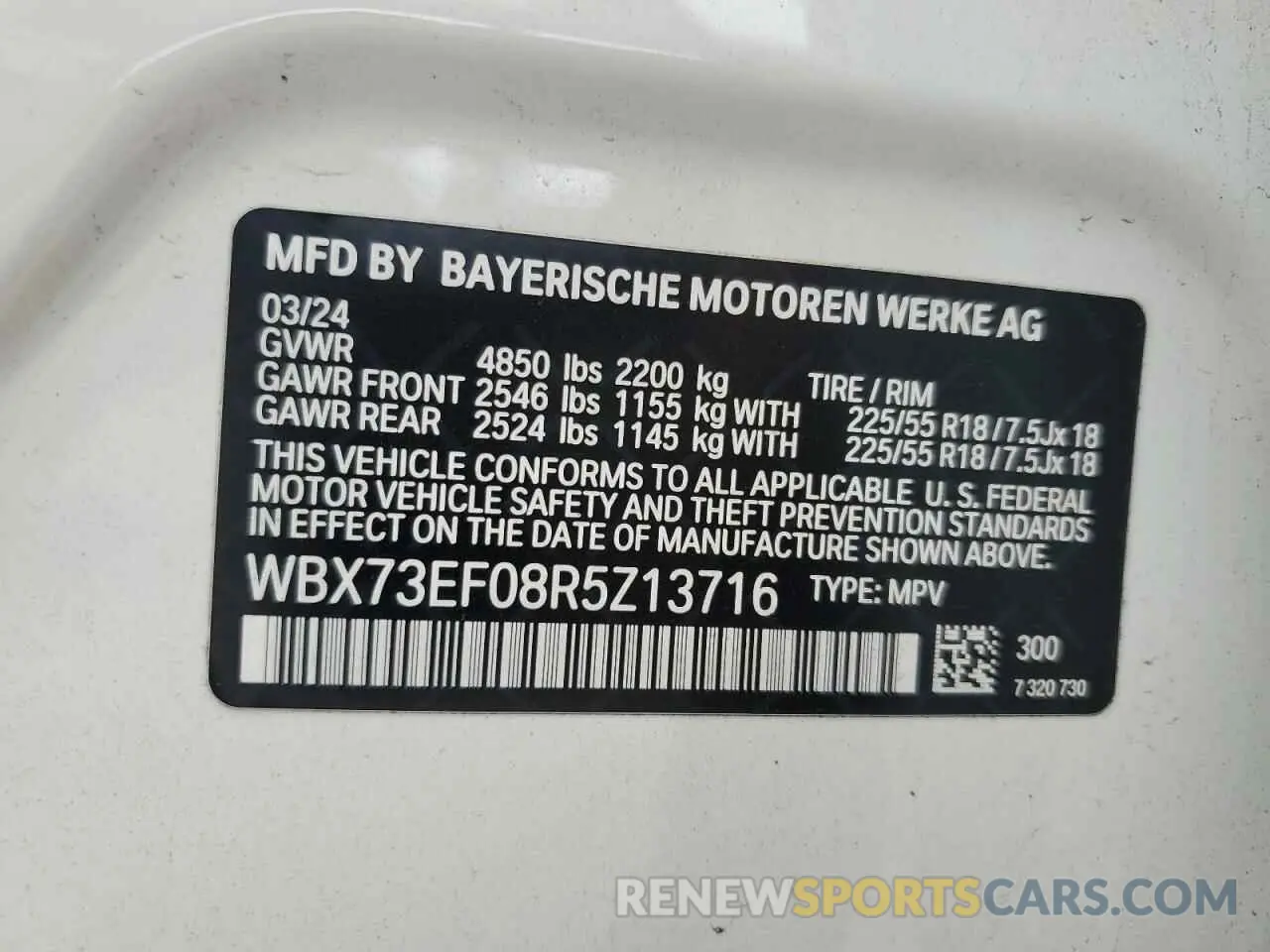 13 Photograph of a damaged car WBX73EF08R5Z13716 BMW X1 2024