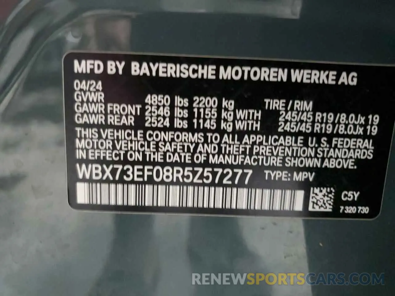 14 Photograph of a damaged car WBX73EF08R5Z57277 BMW X1 2024
