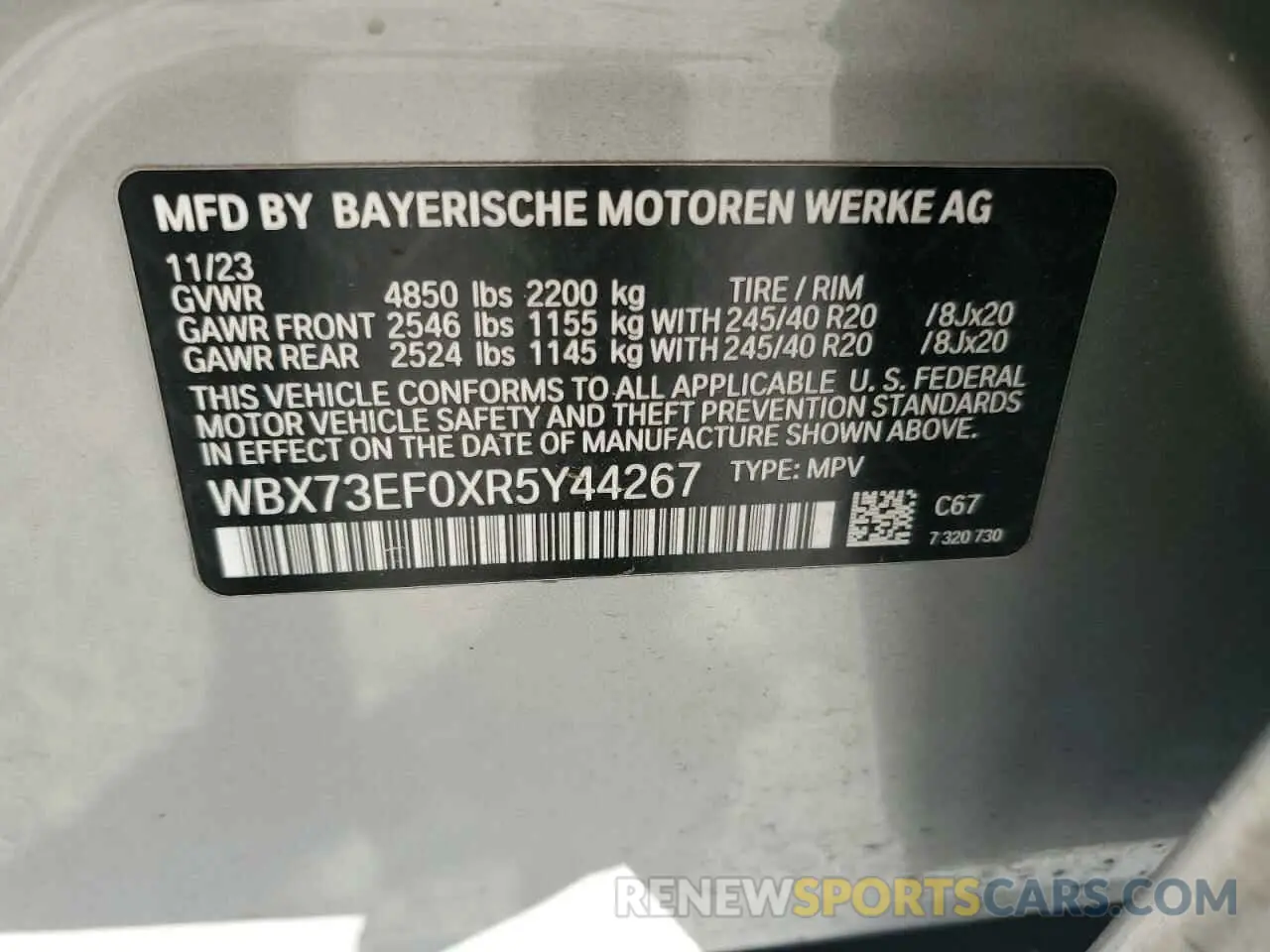 15 Photograph of a damaged car WBX73EF0XR5Y44267 BMW X1 2024