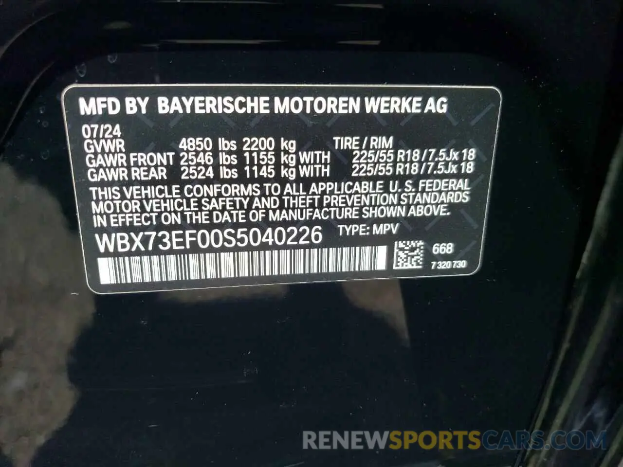 12 Photograph of a damaged car WBX73EF00S5040226 BMW X1 2025