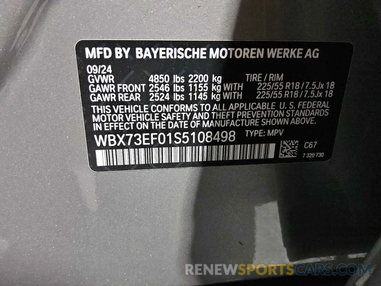 13 Photograph of a damaged car WBX73EF01S5108498 BMW X1 2025