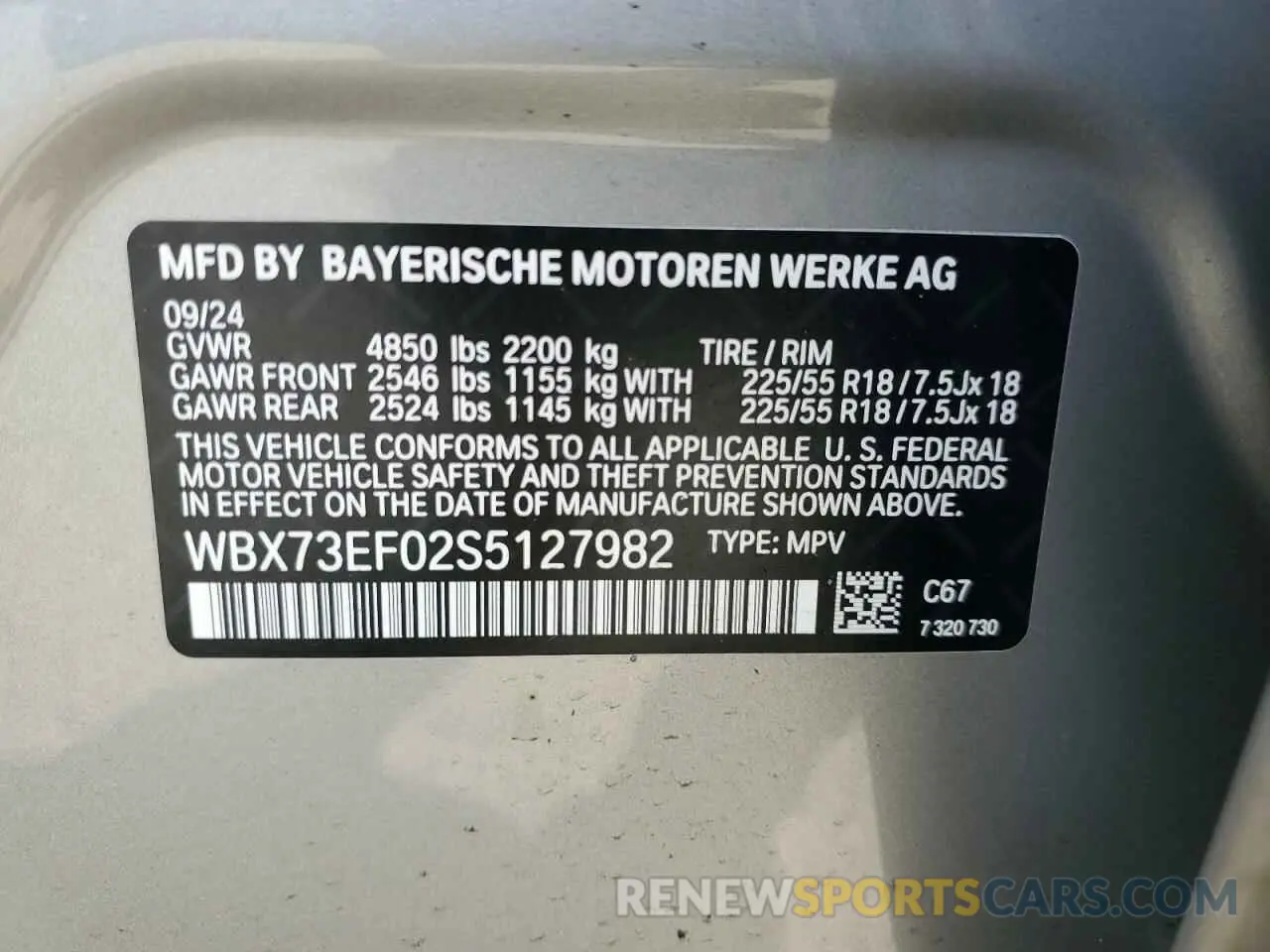 13 Photograph of a damaged car WBX73EF02S5127982 BMW X1 2025