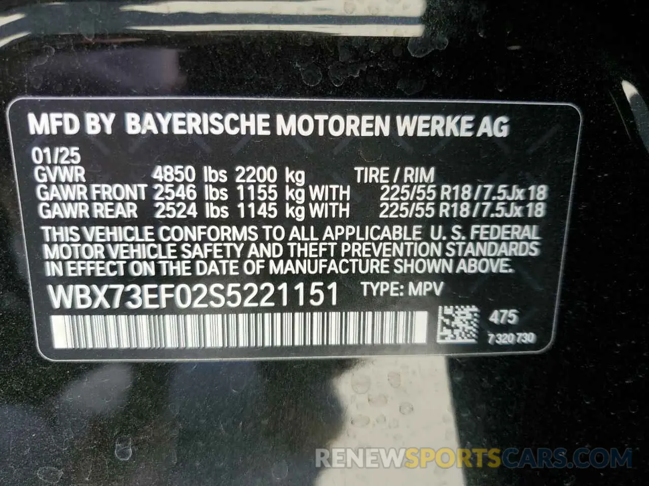 13 Photograph of a damaged car WBX73EF02S5221151 BMW X1 2025