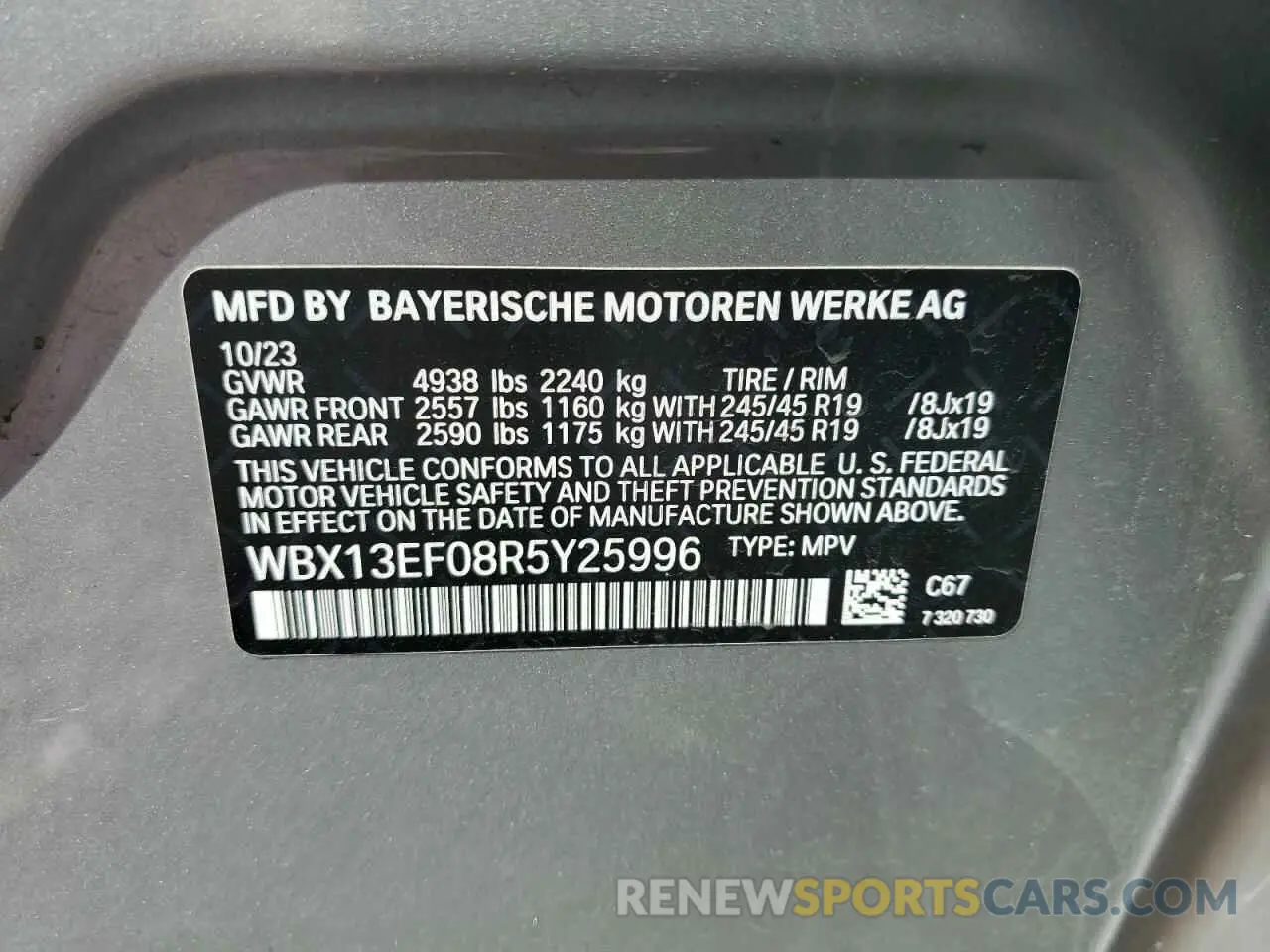 14 Photograph of a damaged car WBX13EF08R5Y25996 BMW X1 M35I 2024