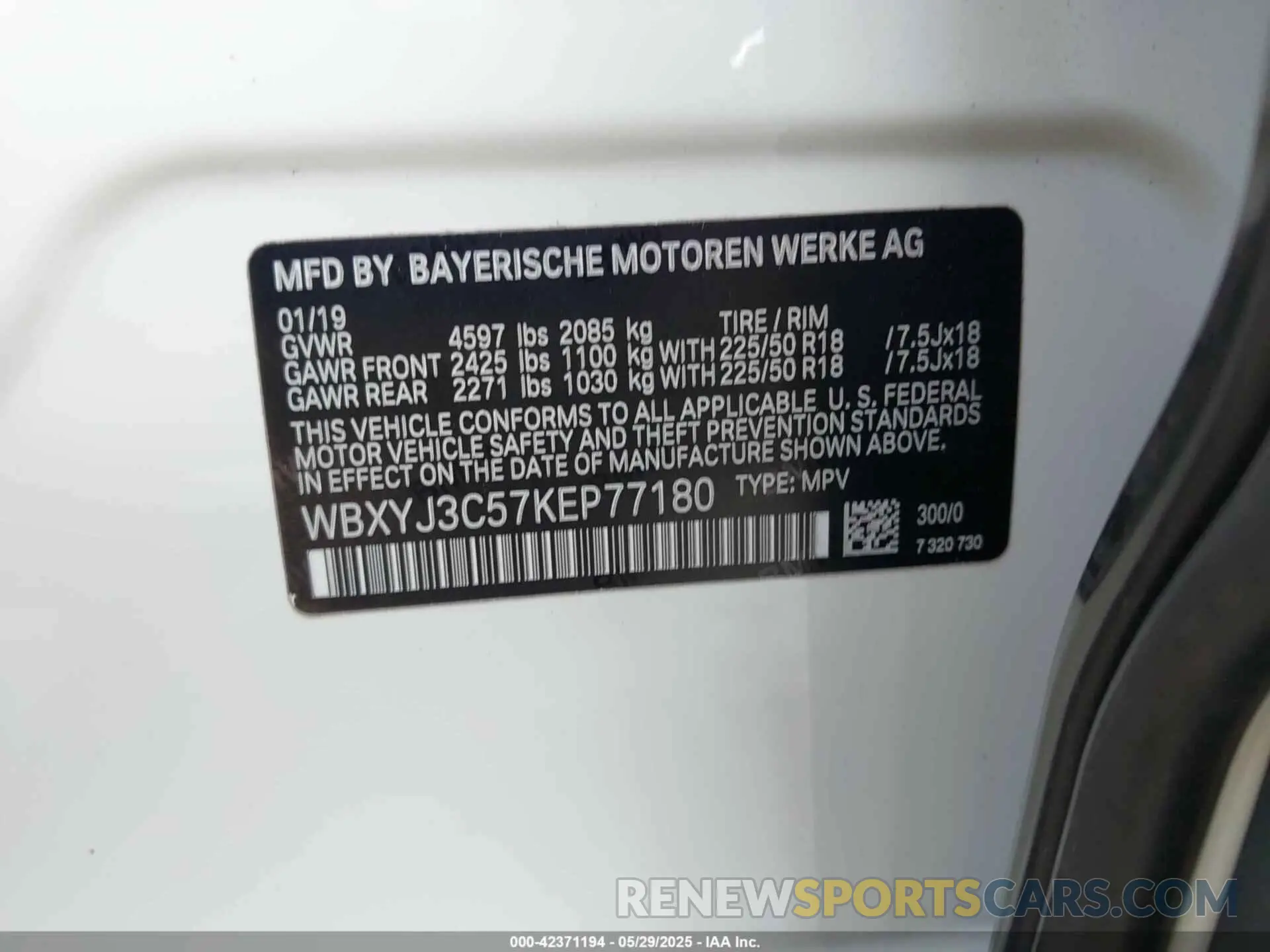 9 Photograph of a damaged car WBXYJ3C57KEP77180 BMW X2 2019