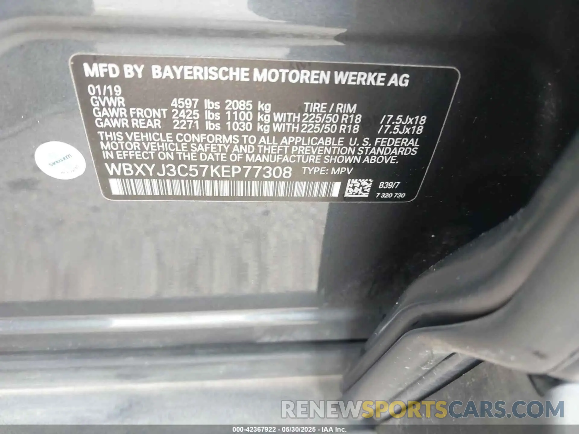 9 Photograph of a damaged car WBXYJ3C57KEP77308 BMW X2 2019