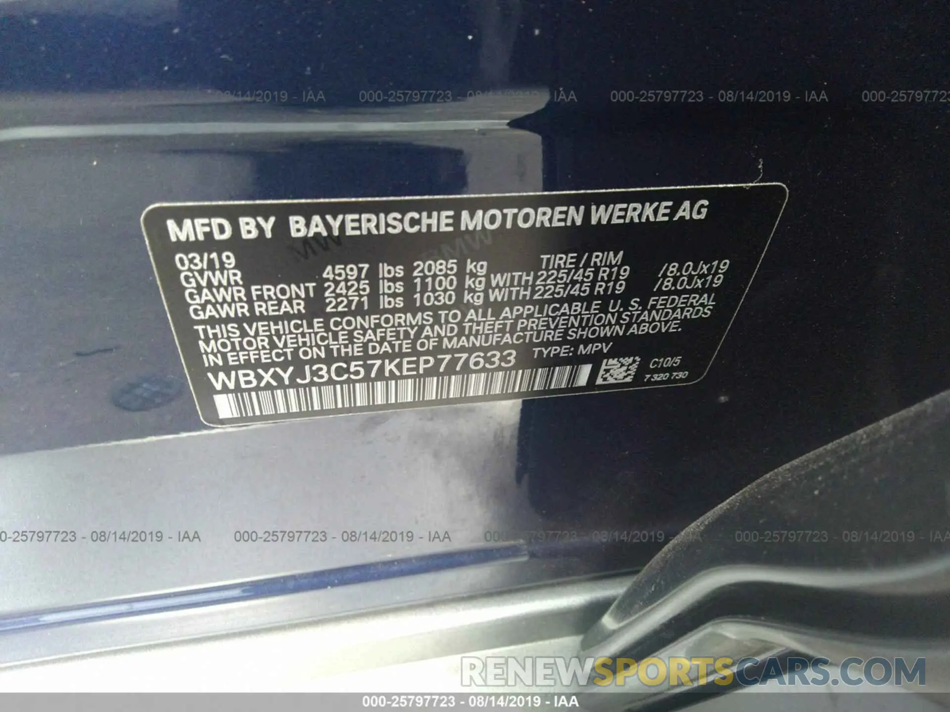 9 Photograph of a damaged car WBXYJ3C57KEP77633 BMW X2 2019
