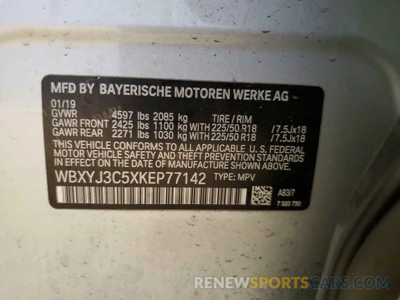 12 Photograph of a damaged car WBXYJ3C5XKEP77142 BMW X2 2019