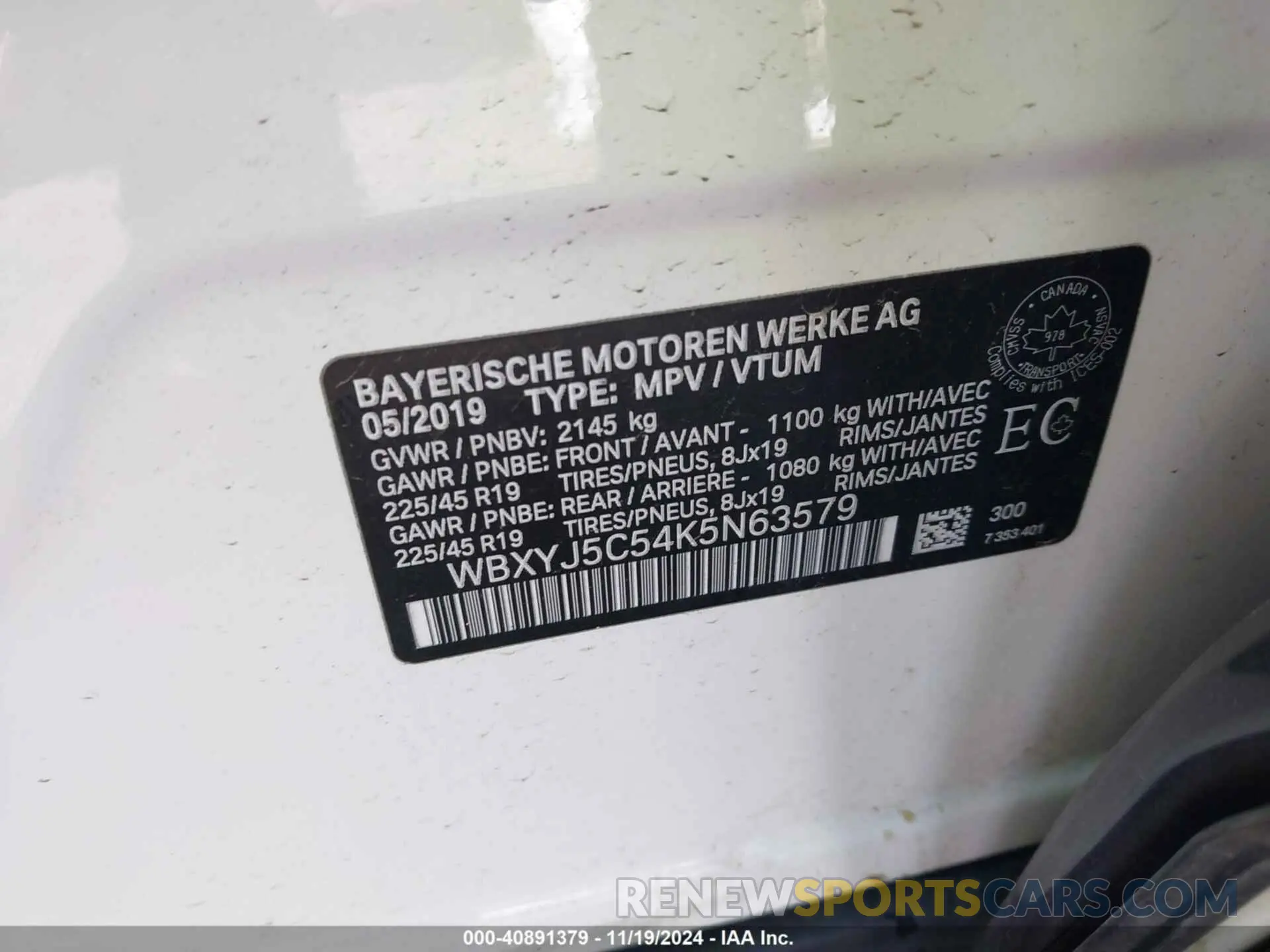 9 Photograph of a damaged car WBXYJ5C54K5N63579 BMW X2 2019