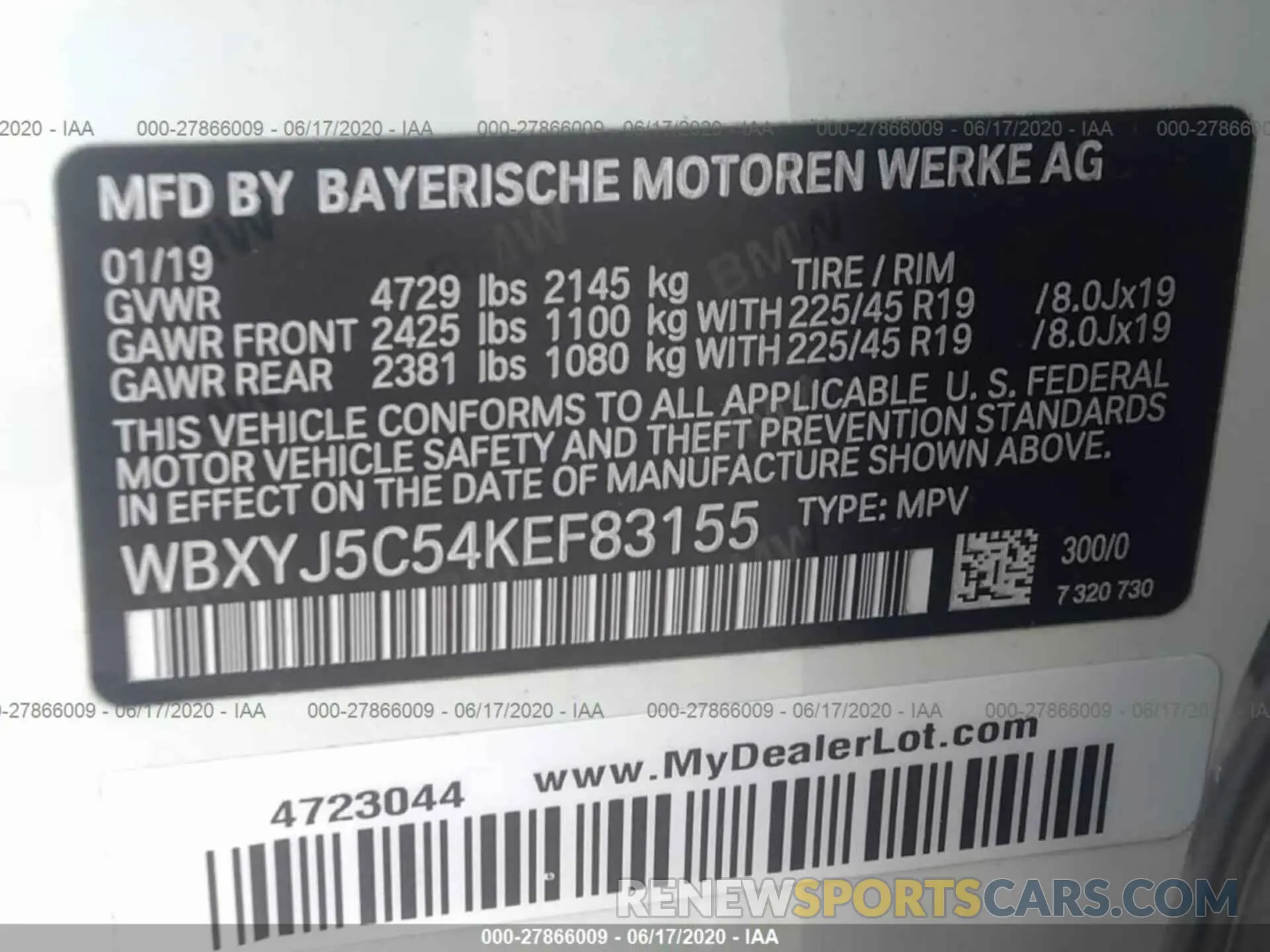 9 Photograph of a damaged car WBXYJ5C54KEF83155 BMW X2 2019