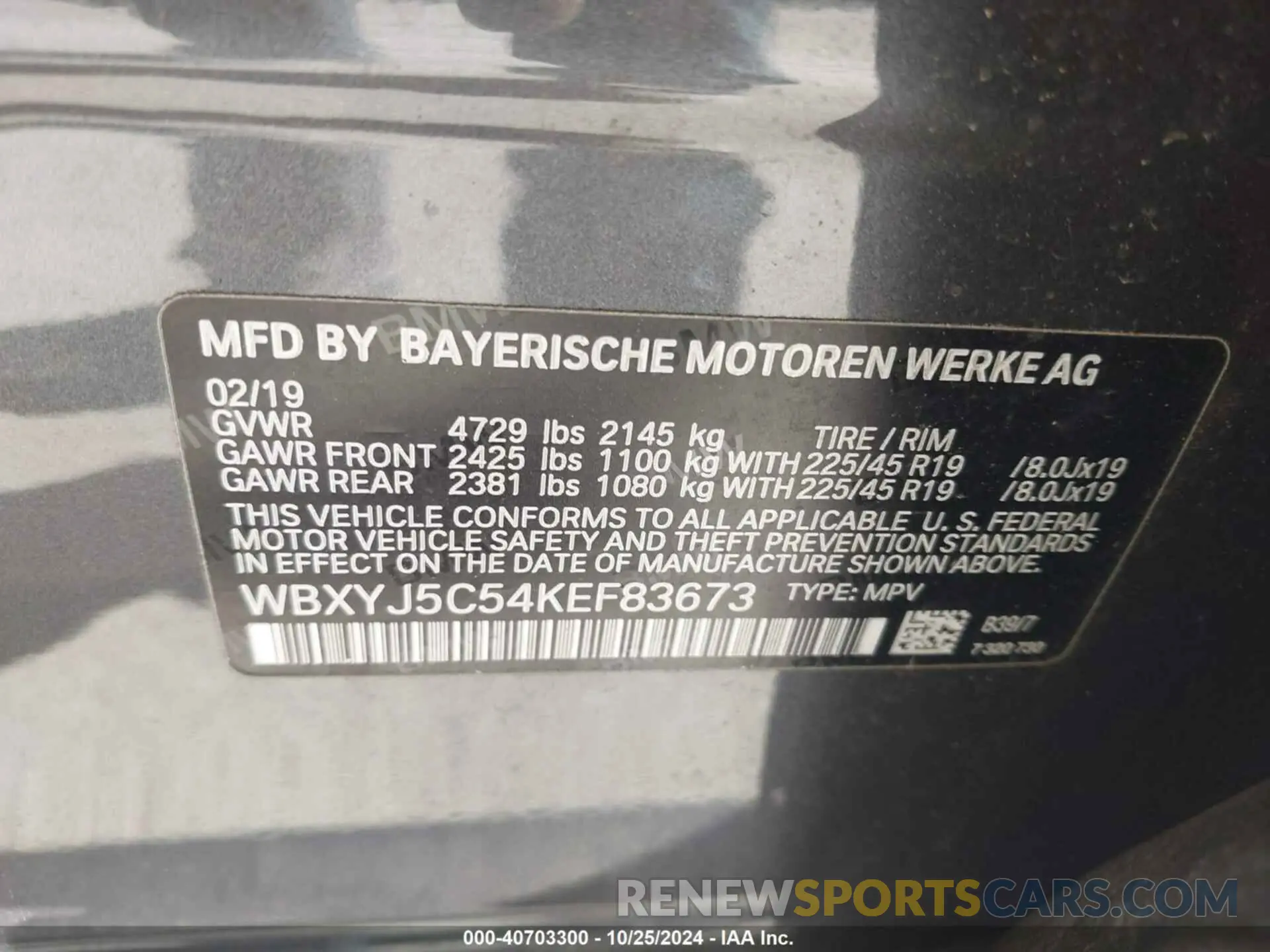 9 Photograph of a damaged car WBXYJ5C54KEF83673 BMW X2 2019