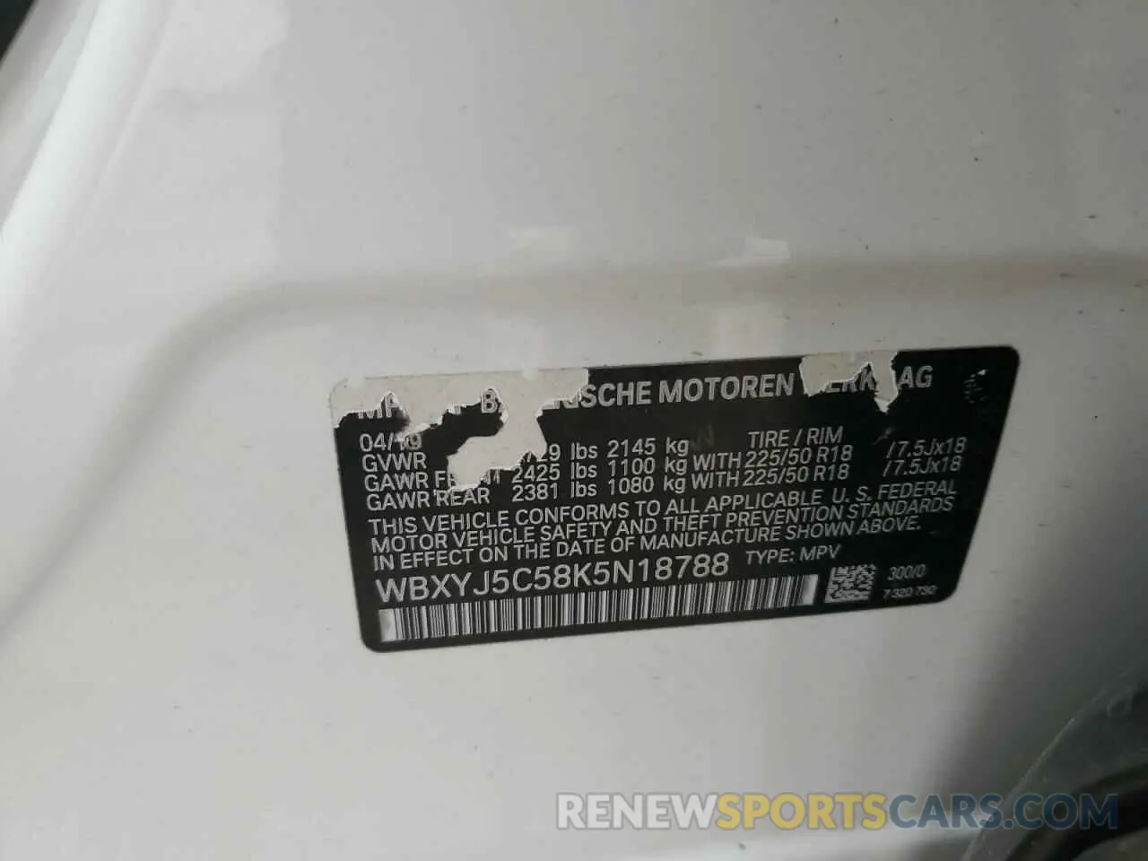 13 Photograph of a damaged car WBXYJ5C58K5N18788 BMW X2 2019