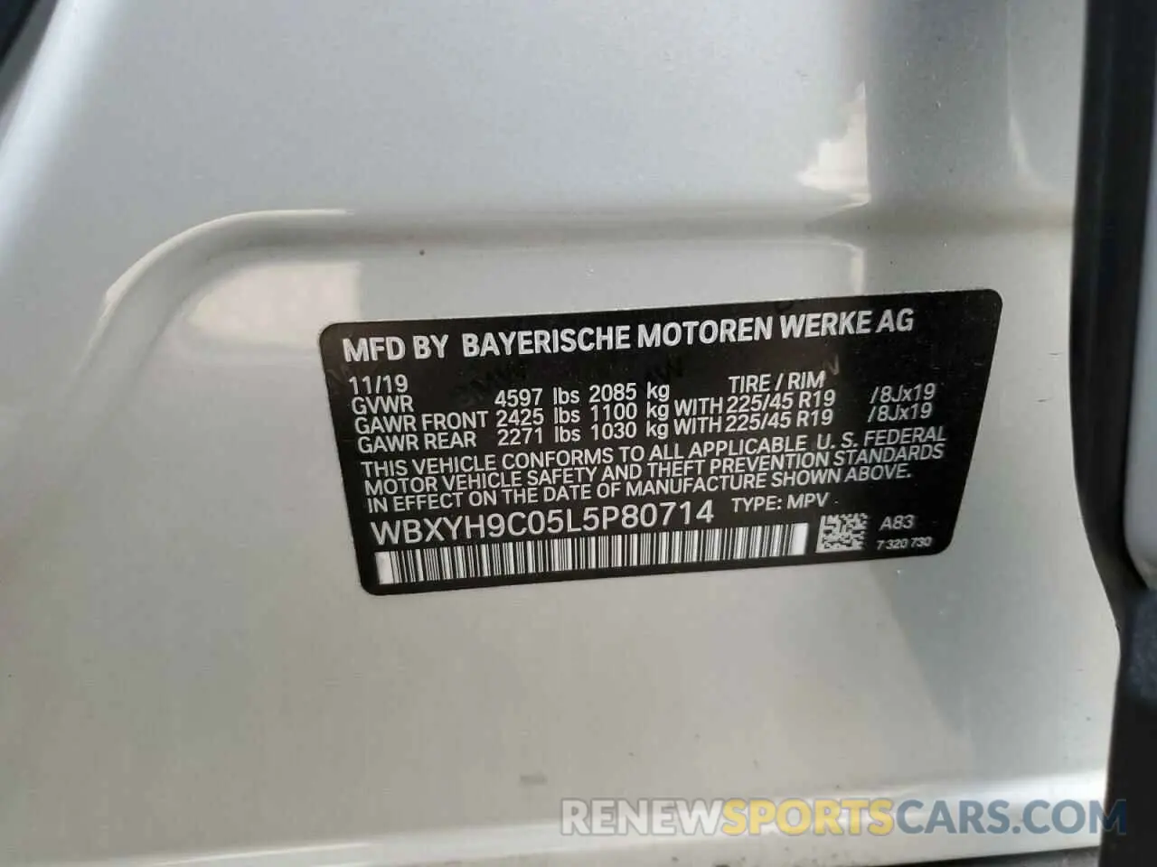 10 Photograph of a damaged car WBXYH9C05L5P80714 BMW X2 2020
