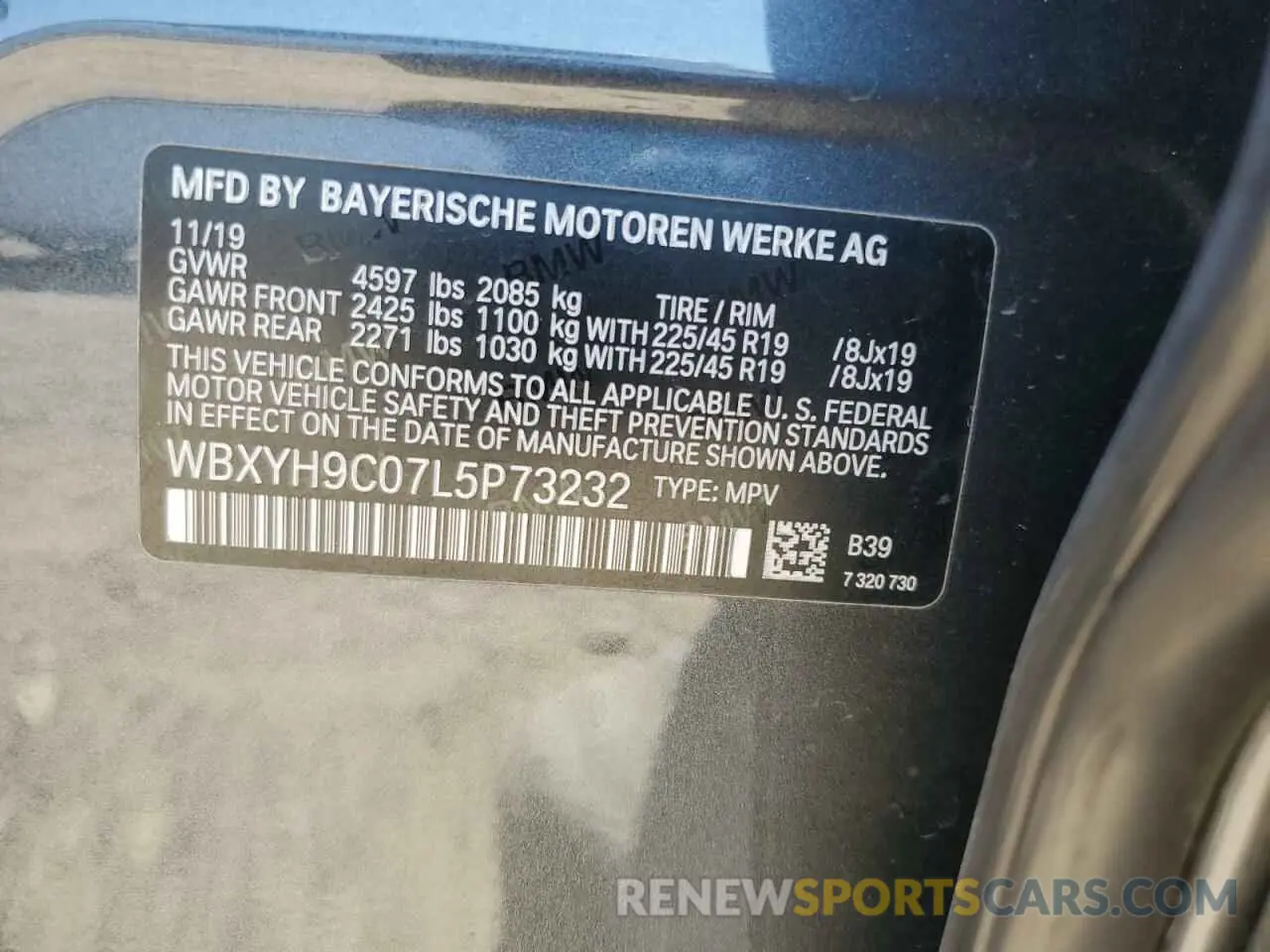 13 Photograph of a damaged car WBXYH9C07L5P73232 BMW X2 2020