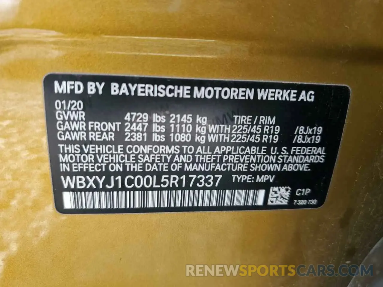 12 Photograph of a damaged car WBXYJ1C00L5R17337 BMW X2 2020