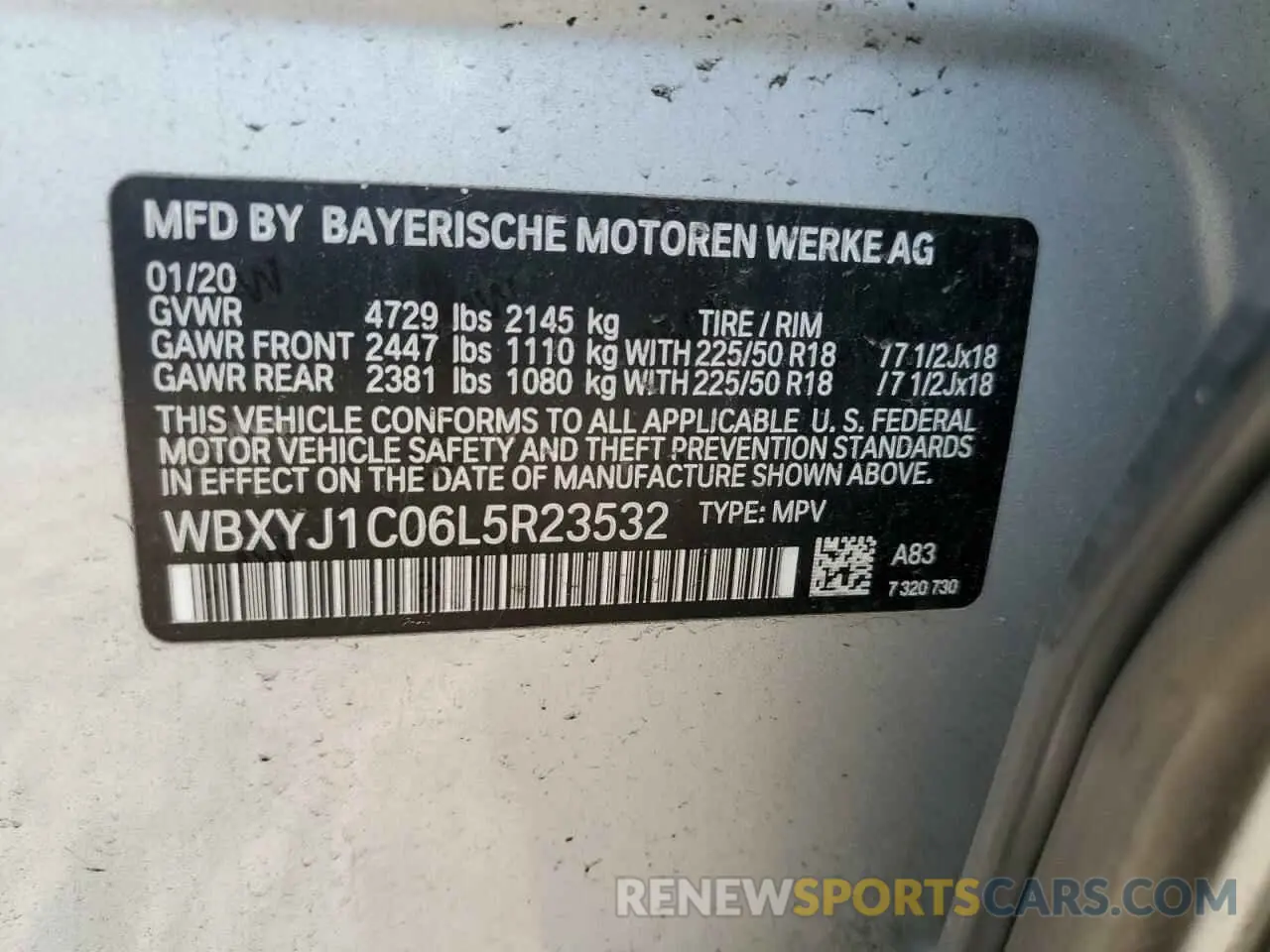 14 Photograph of a damaged car WBXYJ1C06L5R23532 BMW X2 2020