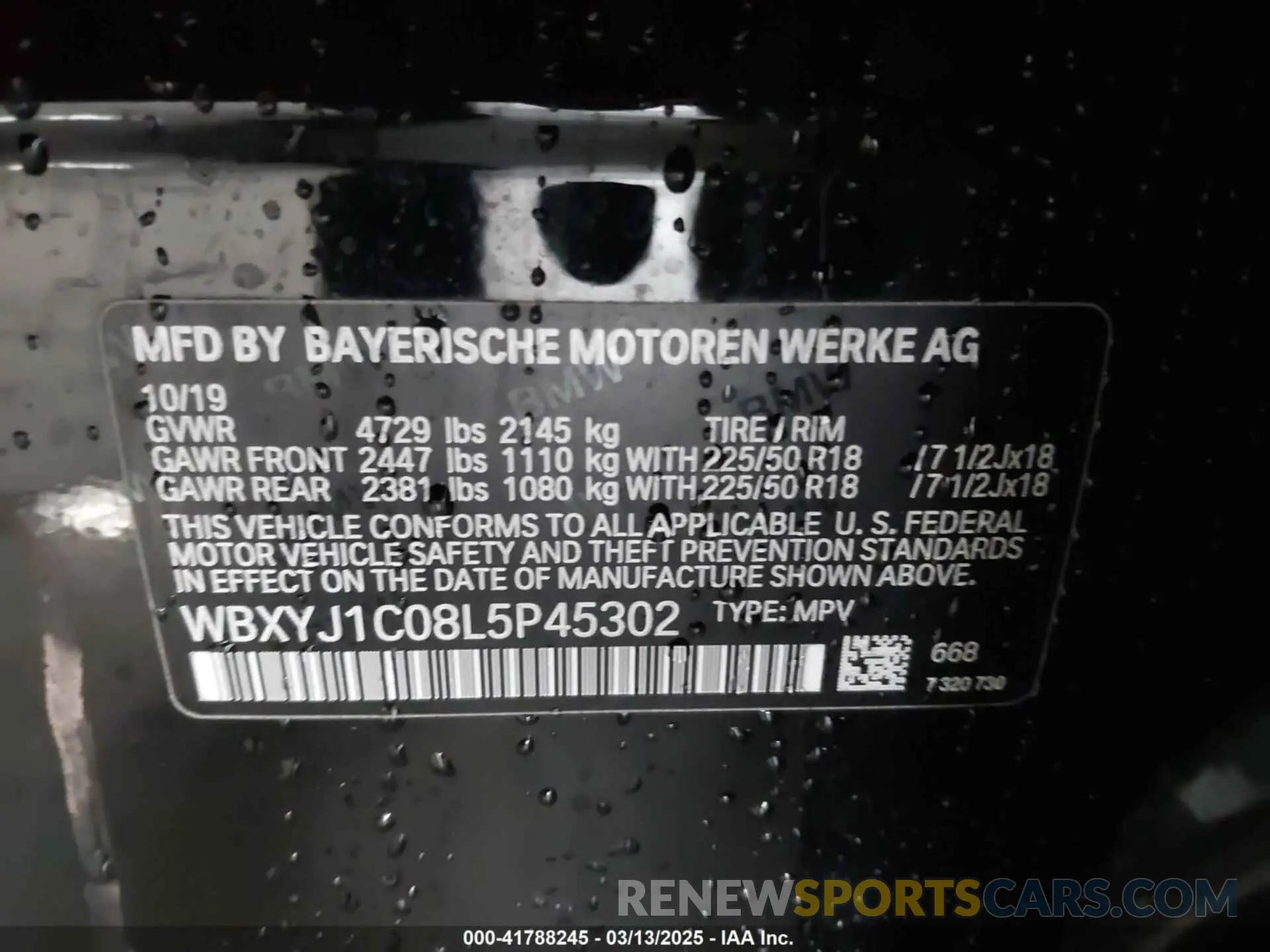 9 Photograph of a damaged car WBXYJ1C08L5P45302 BMW X2 2020