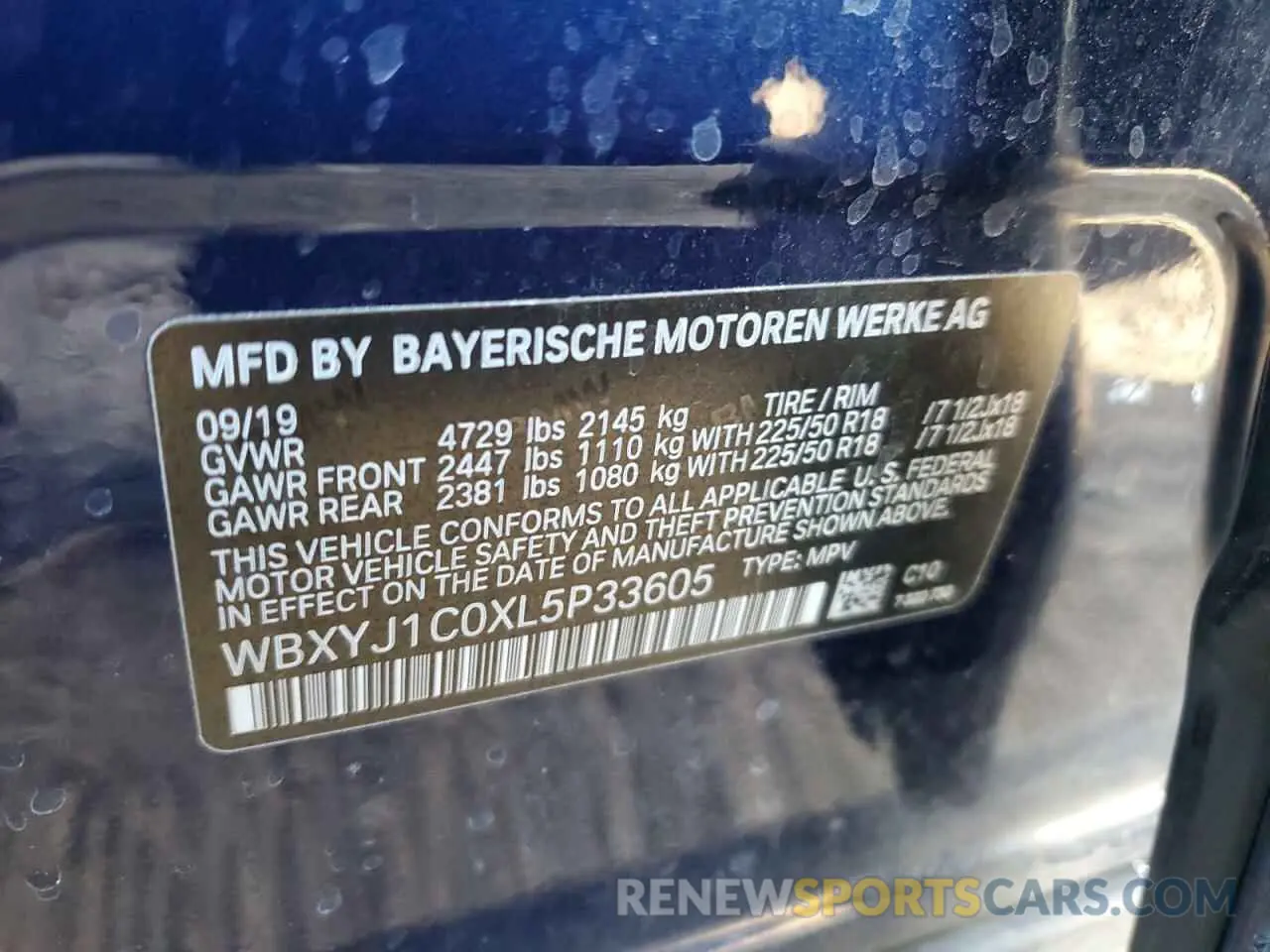 13 Photograph of a damaged car WBXYJ1C0XL5P33605 BMW X2 2020