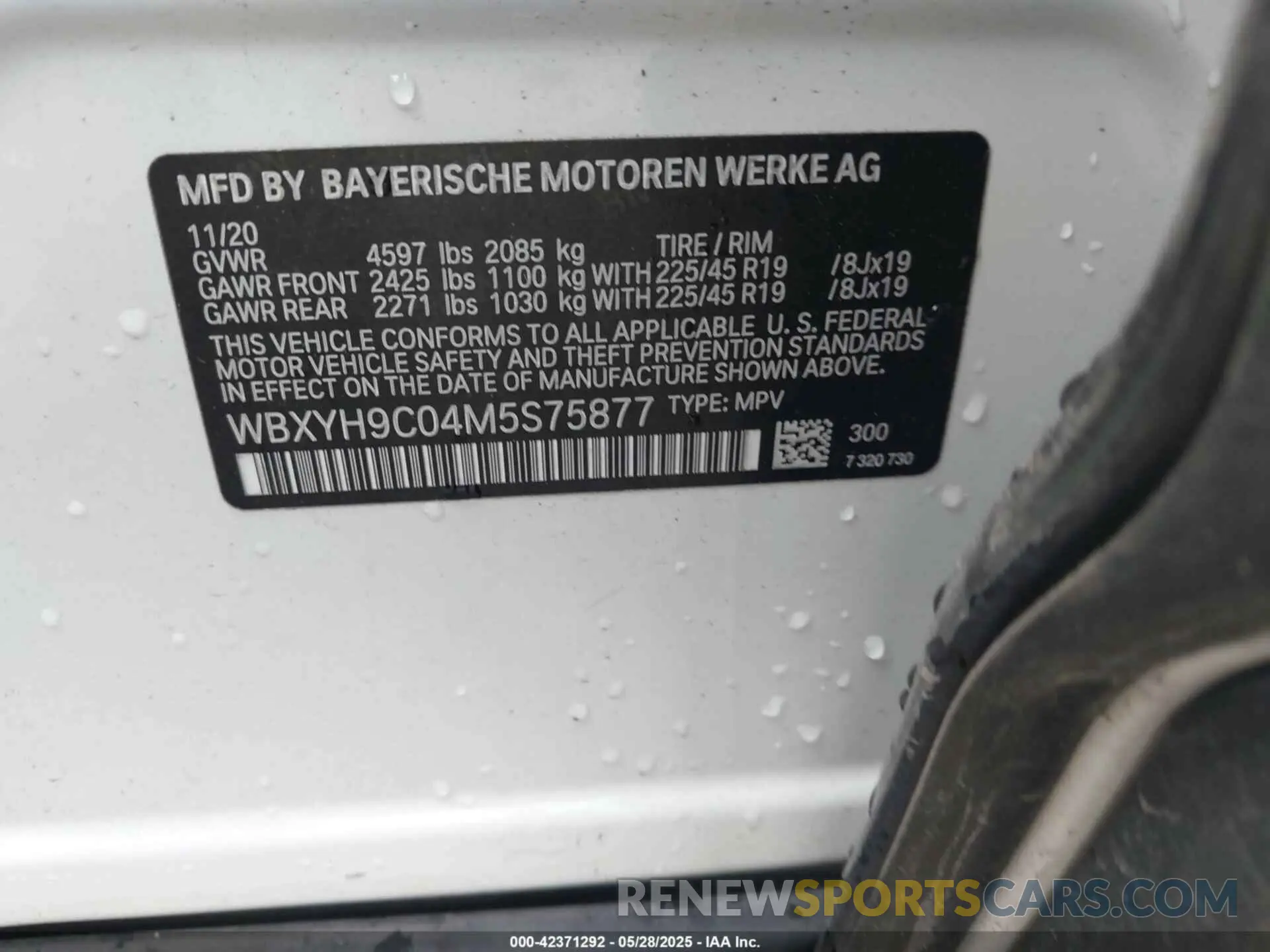 9 Photograph of a damaged car WBXYH9C04M5S75877 BMW X2 2021