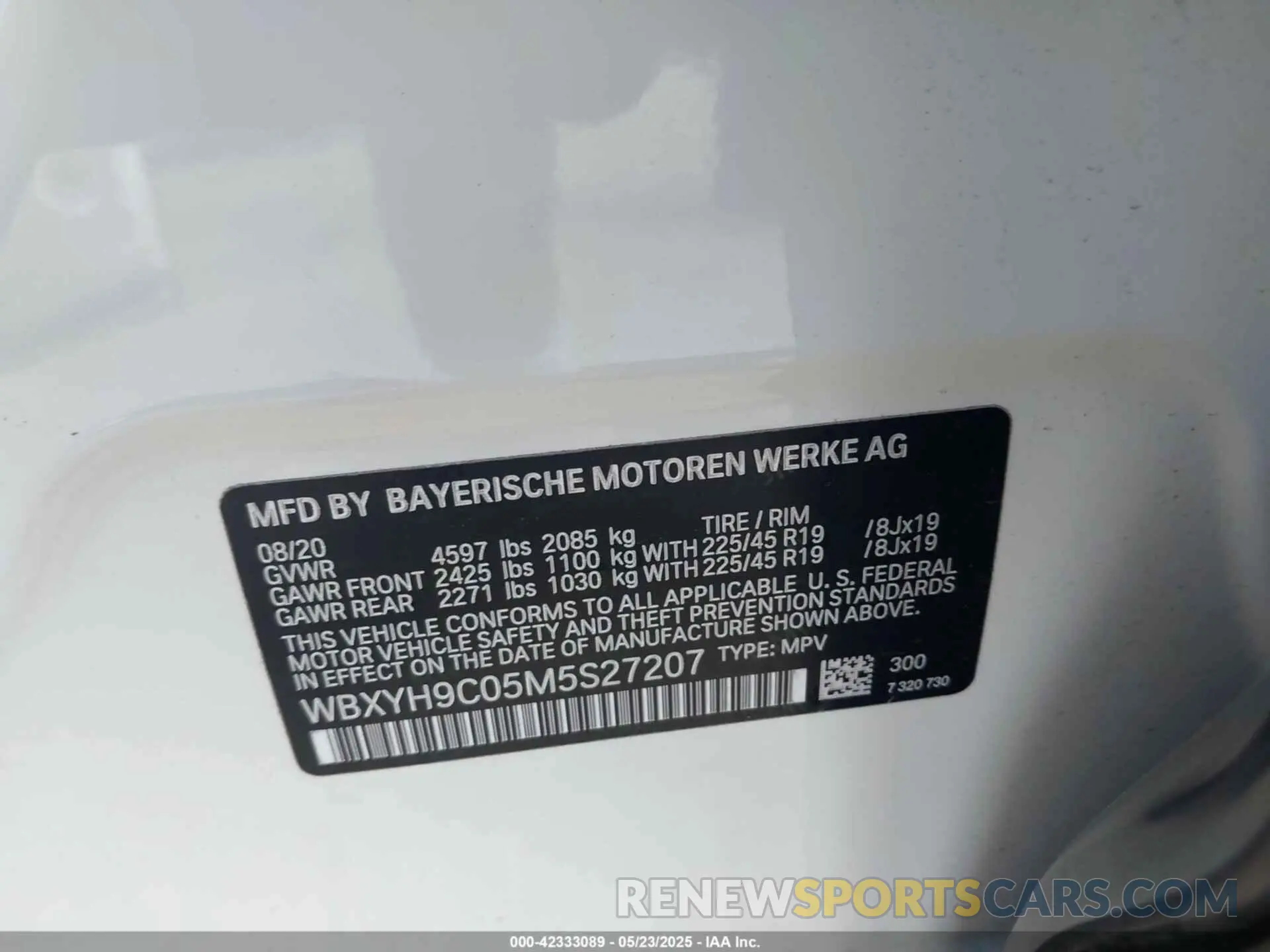9 Photograph of a damaged car WBXYH9C05M5S27207 BMW X2 2021