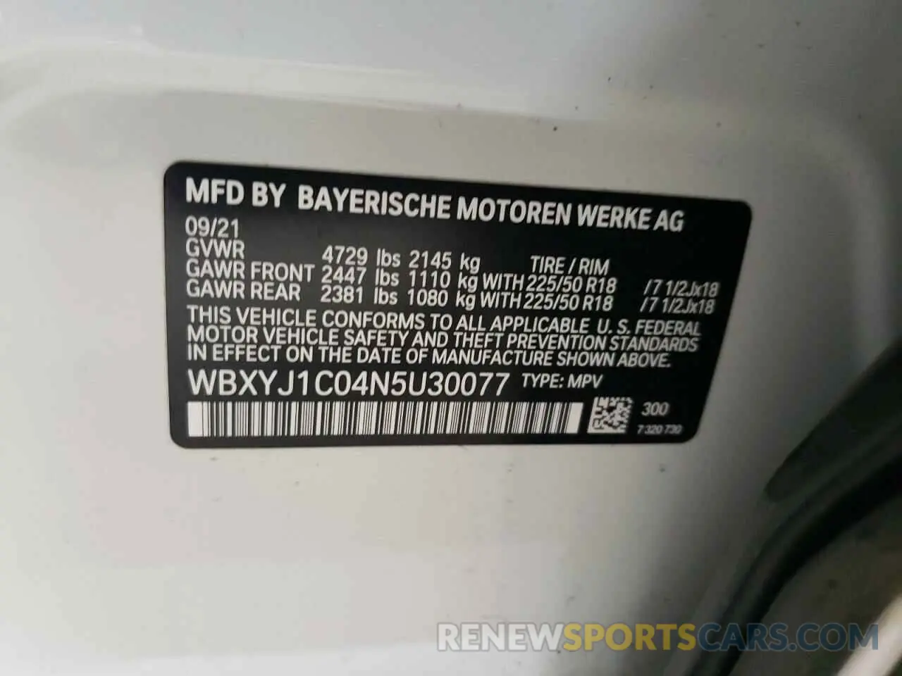 16 Photograph of a damaged car WBXYJ1C04N5U30077 BMW X2 2022