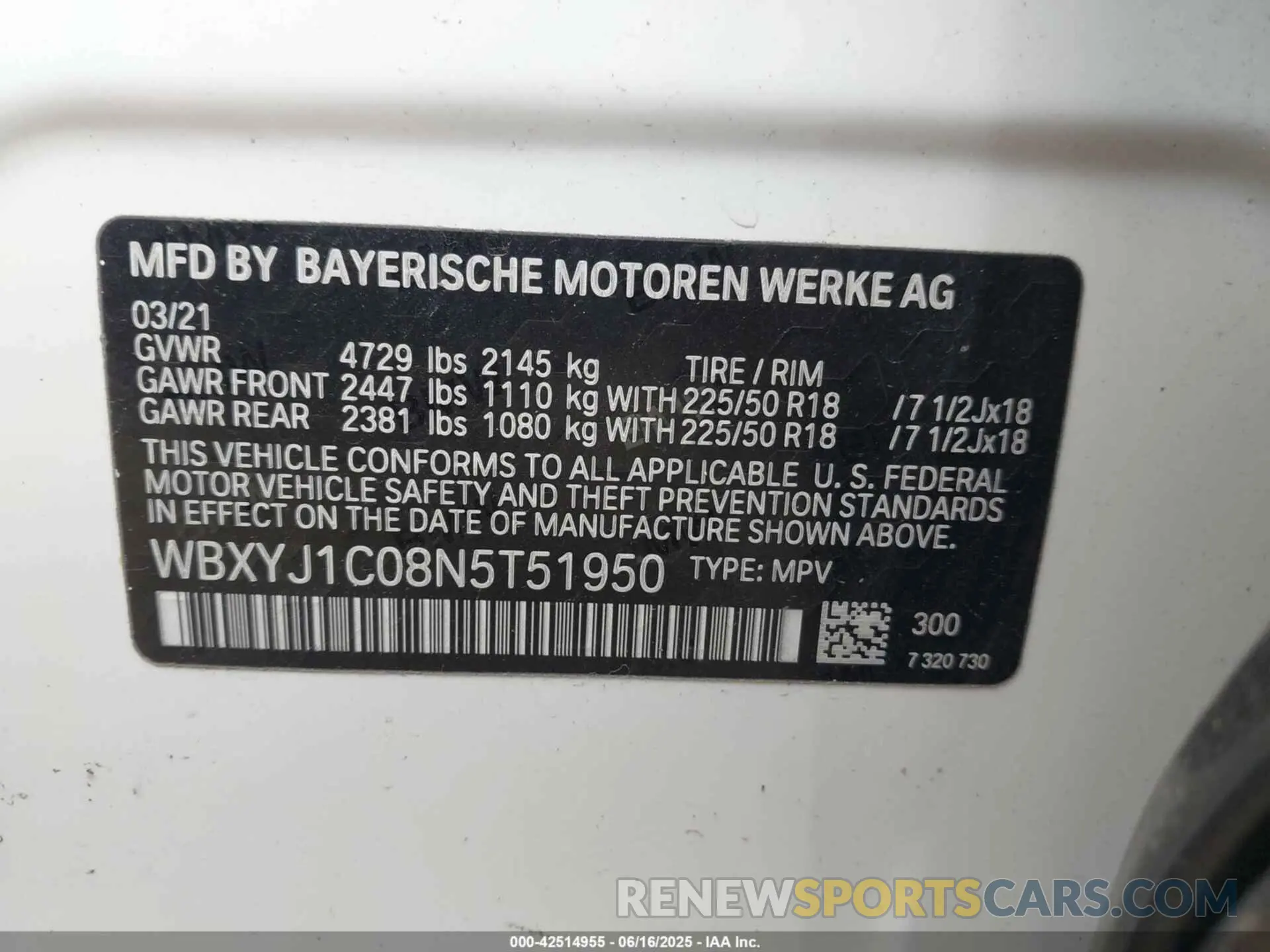 9 Photograph of a damaged car WBXYJ1C08N5T51950 BMW X2 2022