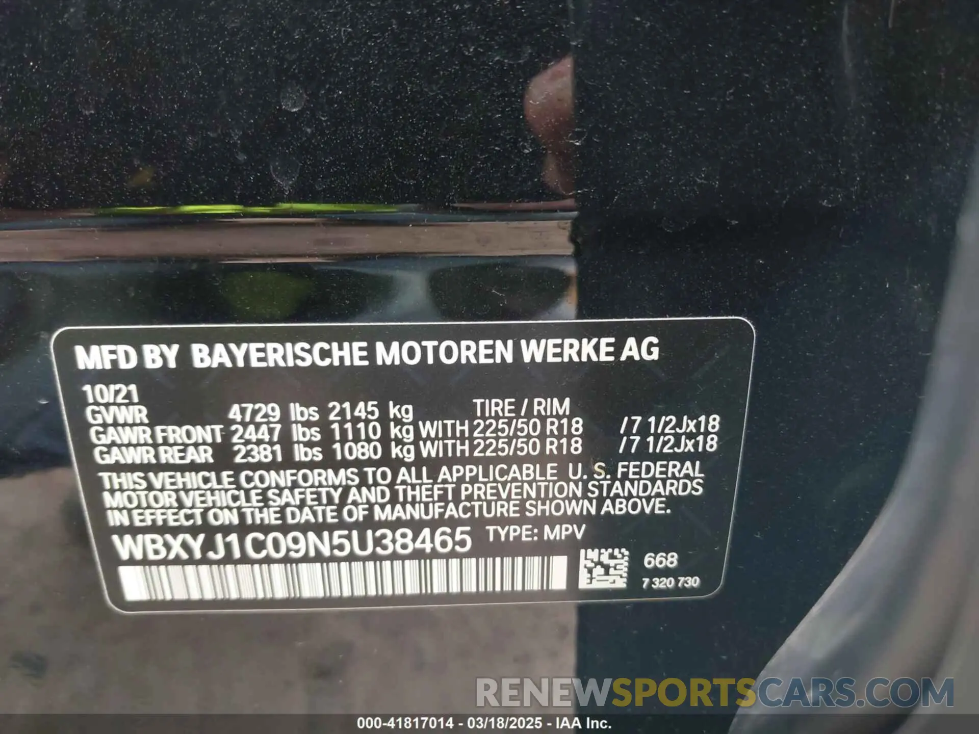 9 Photograph of a damaged car WBXYJ1C09N5U38465 BMW X2 2022